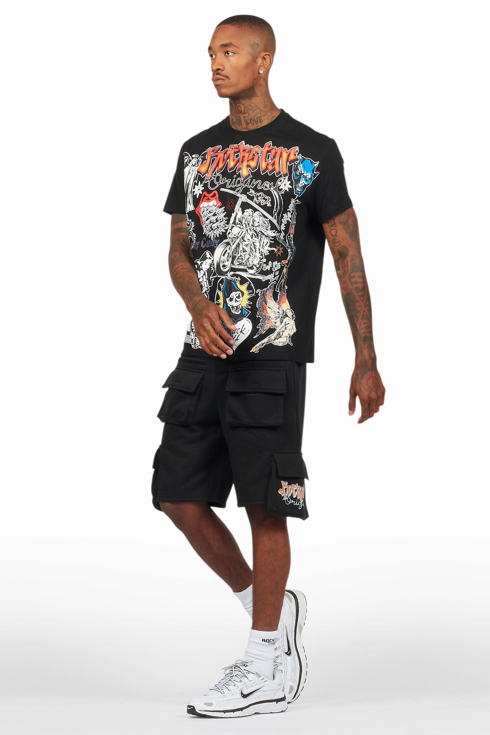 Shoota Black/Red Short Set Male Product Image