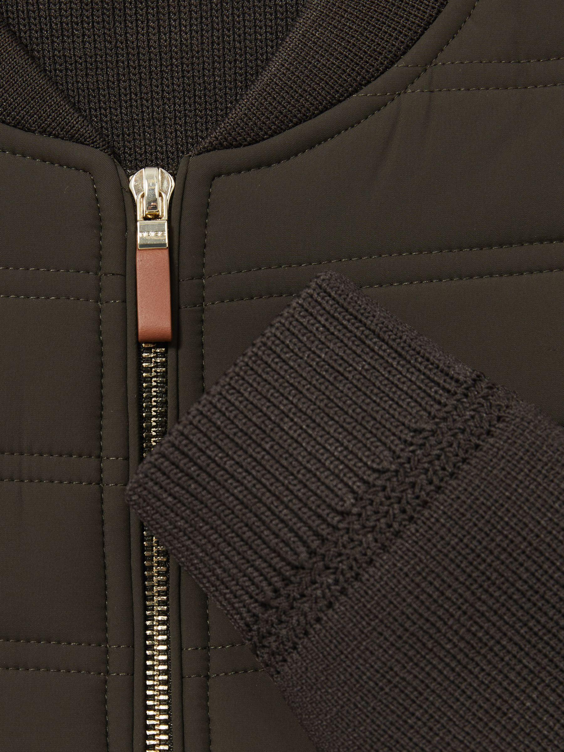 Quilted Hybrid Jacket in Military Green Product Image