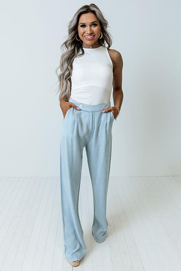 The Elain High Waist Chambray Pants Product Image
