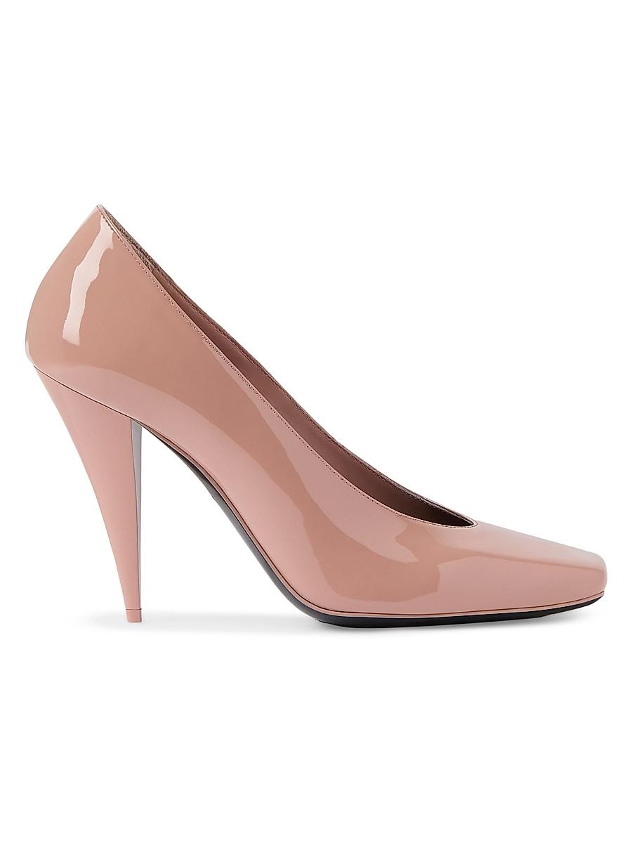 Womens Sliced Square Pumps in Patent Leather Product Image