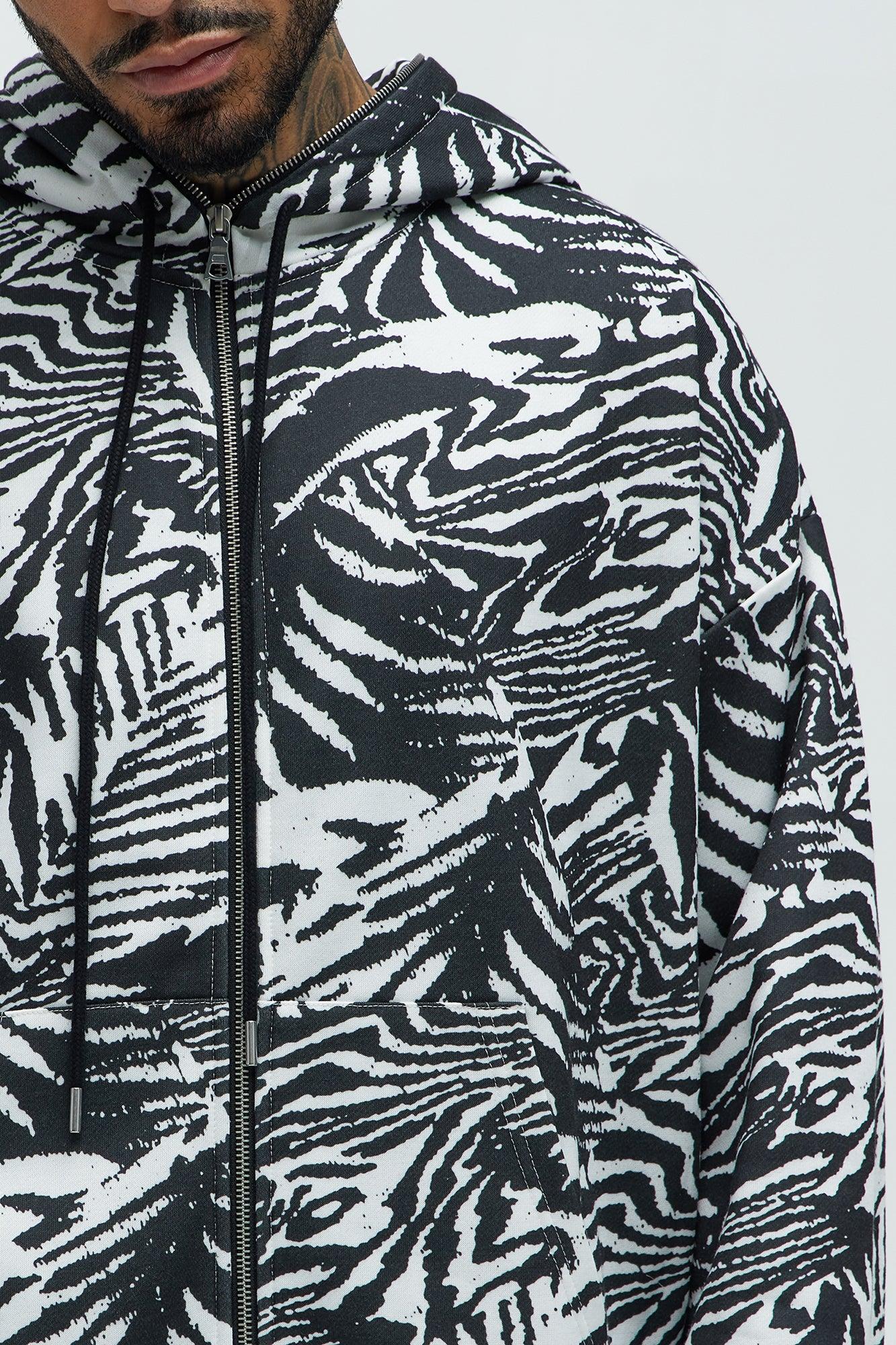 Commotion Oversized Zip Up Hoodie - Black/combo Product Image