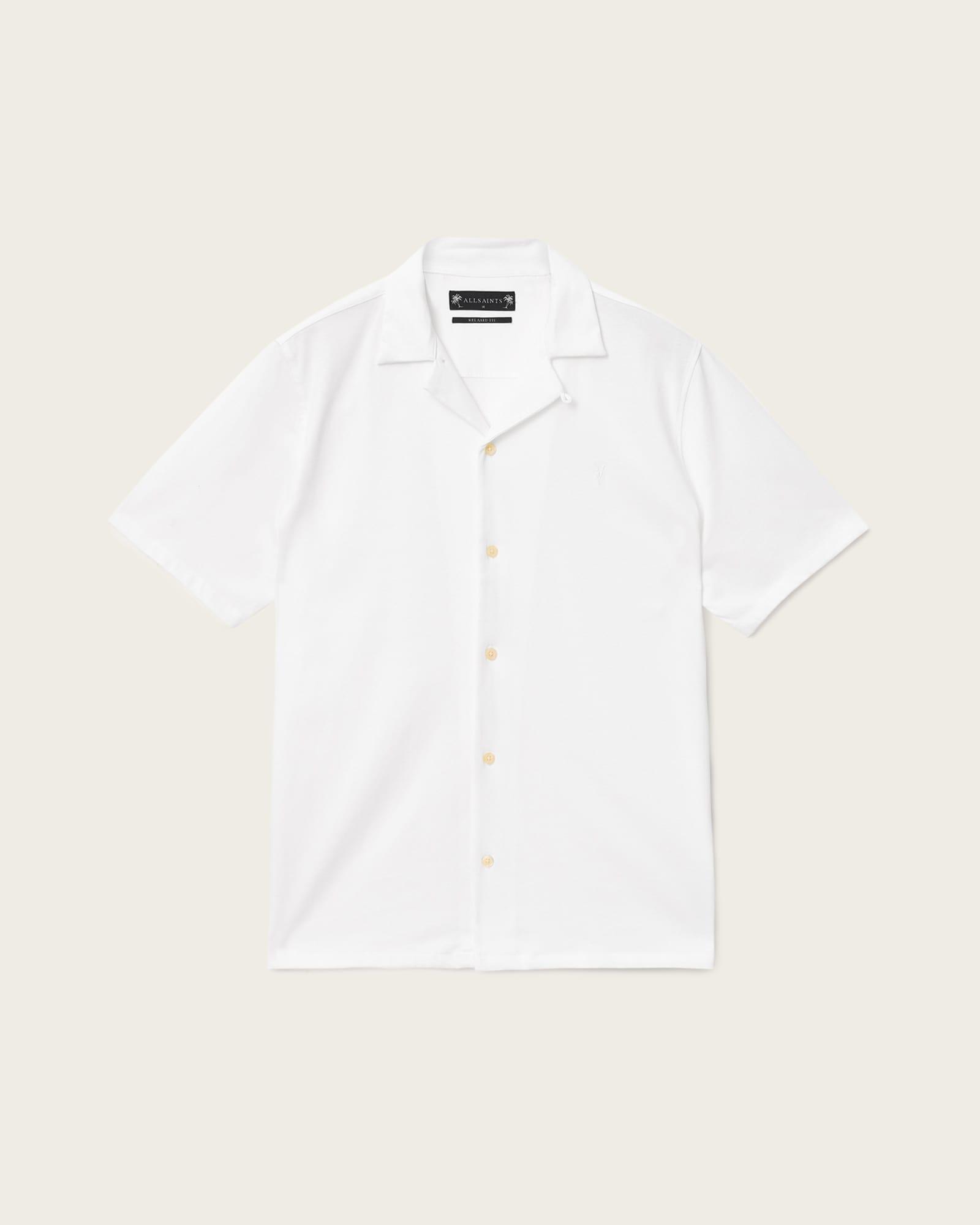 Hudson Relaxed Fit Ramskull Shirt CLIFF WHITE | ALLSAINTS US Product Image
