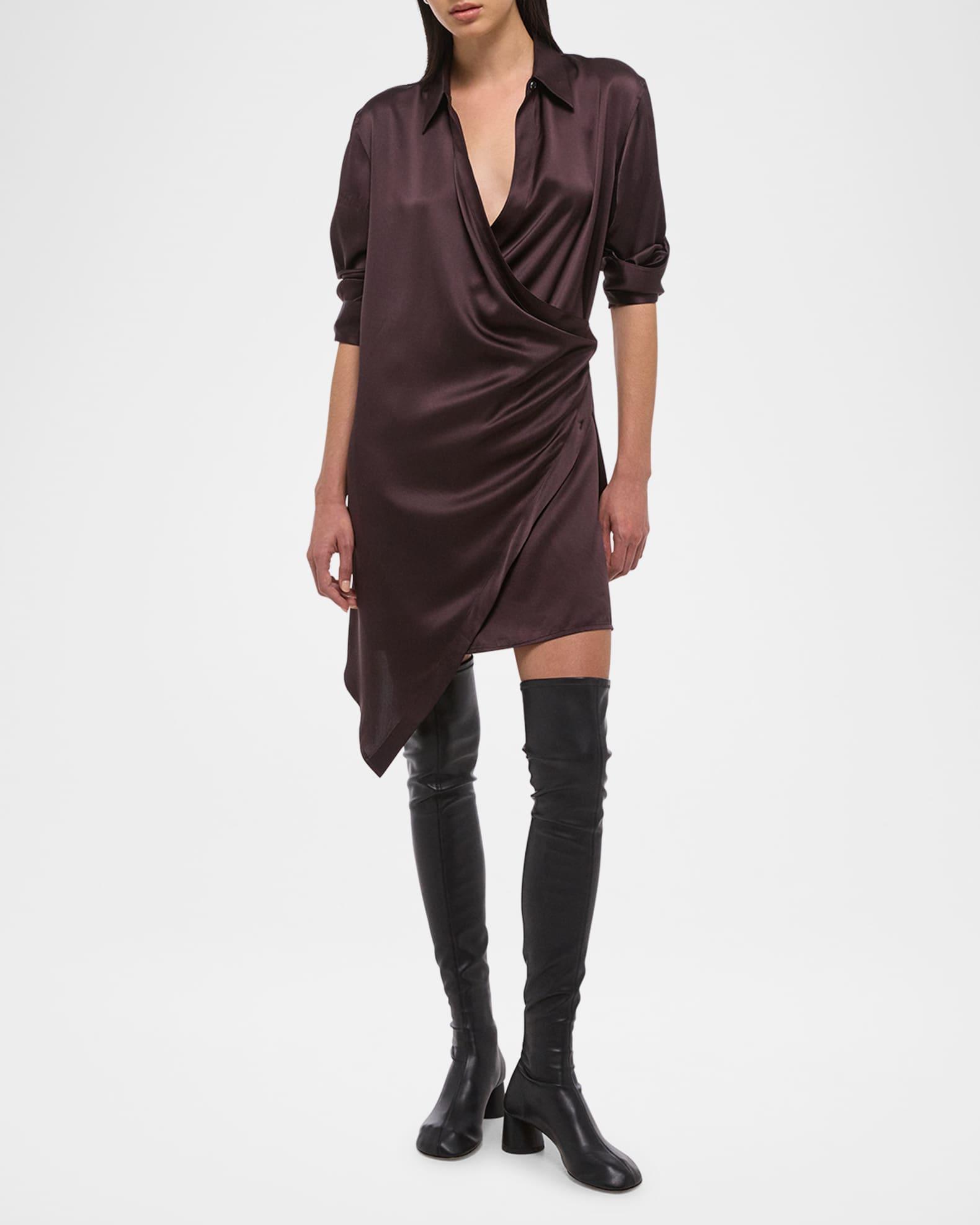 Silk Wrap Shirtdress  Product Image