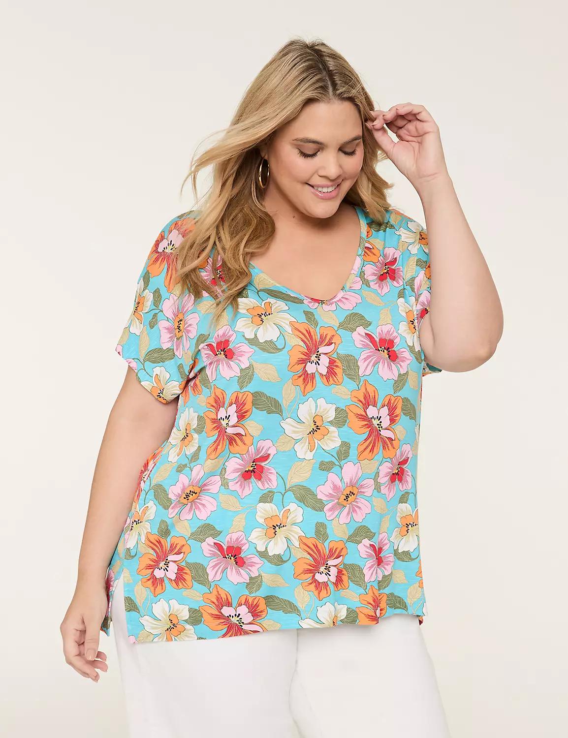 V-Neck Side-Slit Top Product Image