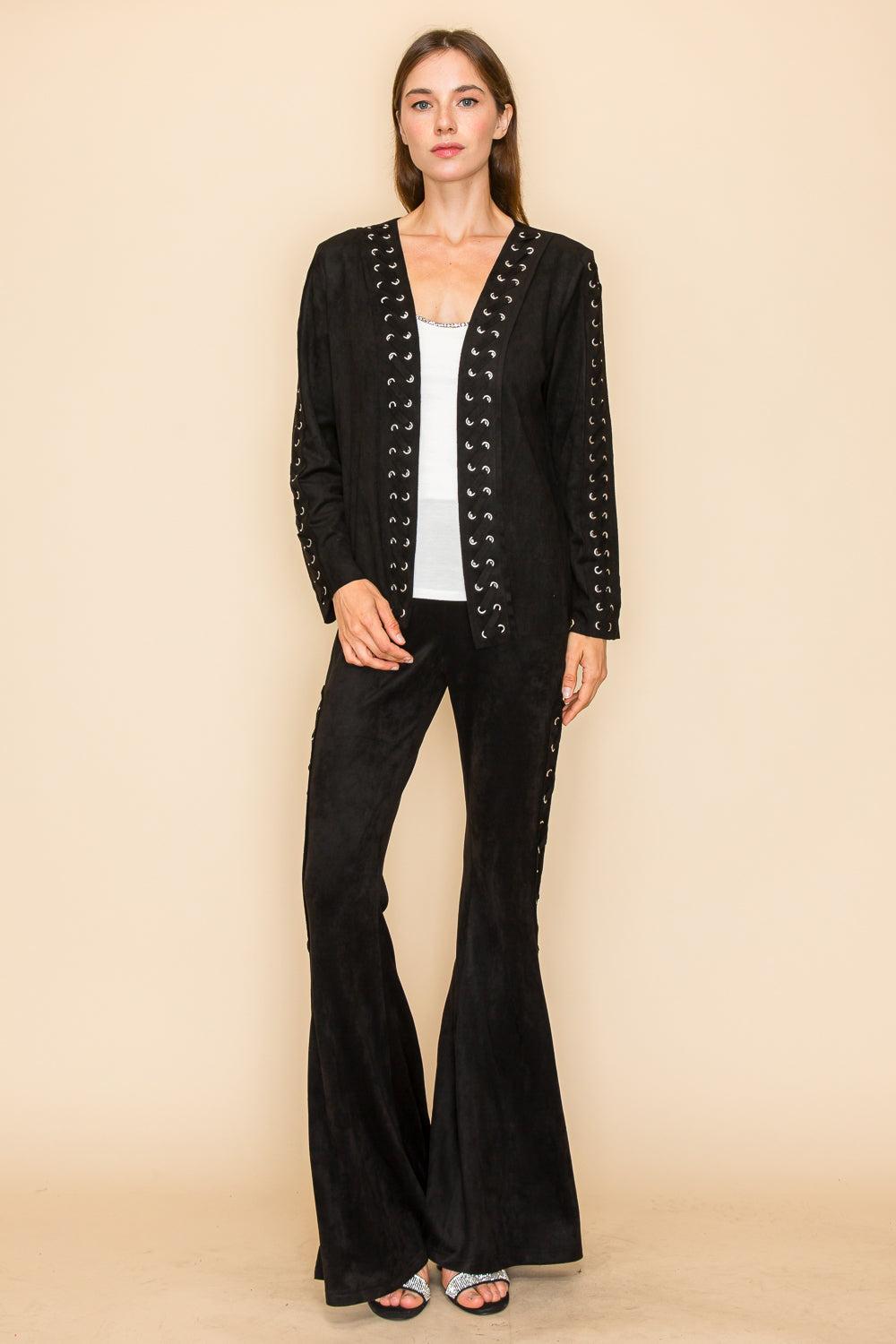 Suede Lace Up Jacket Product Image