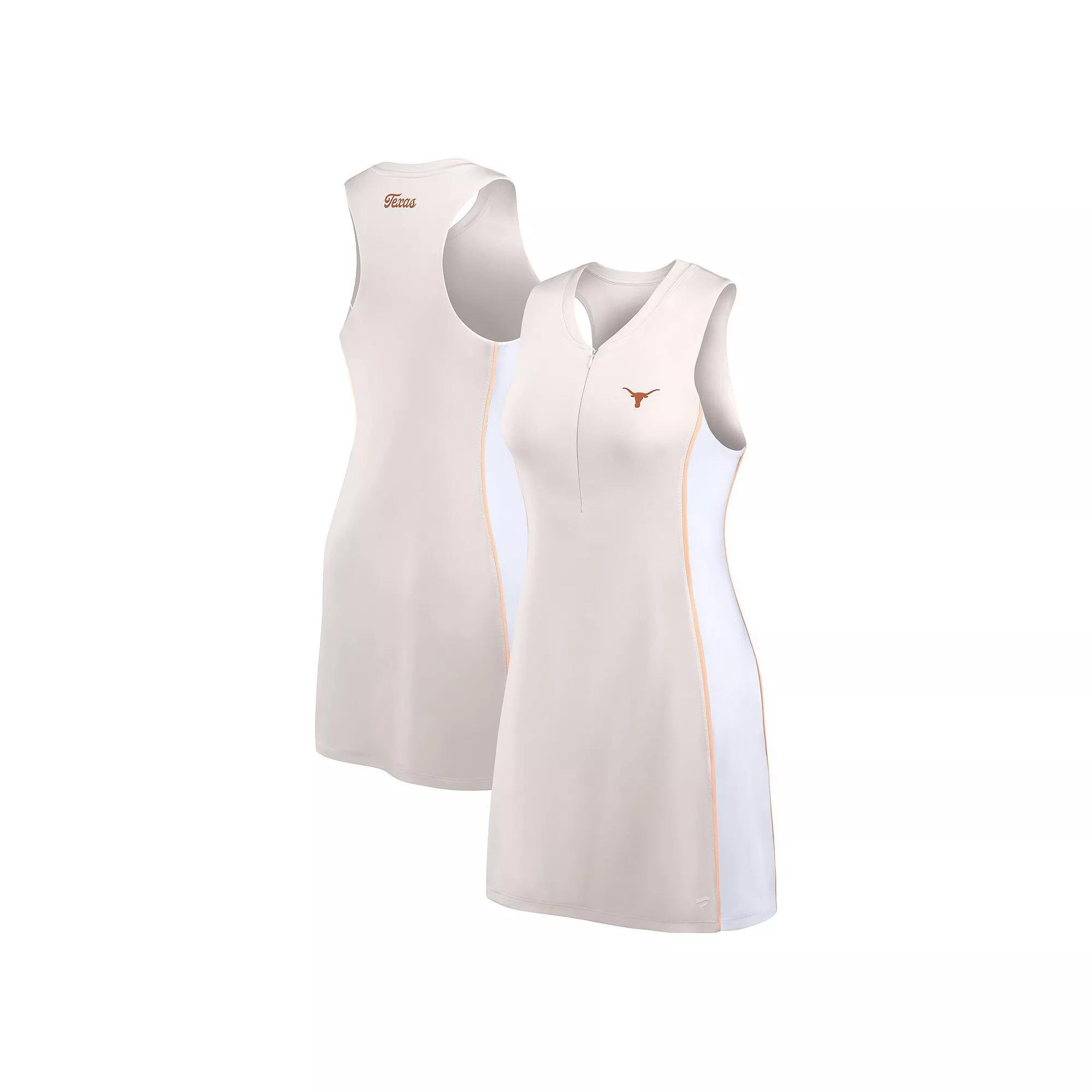 Women's Fanatics White Texas Longhorns Studio Boost Athletic Half-Zip Dress,  Product Image