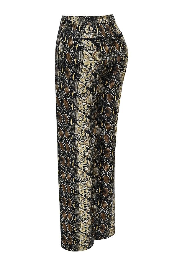 Serina  snake print vegan leather trousers Product Image
