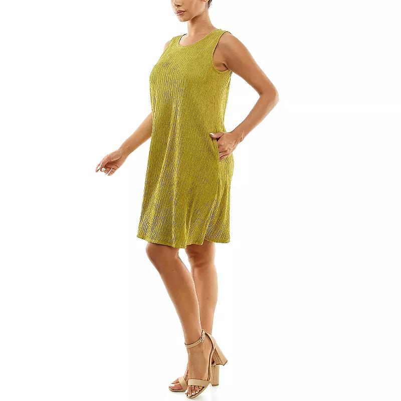 Women's Nina Leonard Sleeveless Textured Trapeze Dress,  Product Image