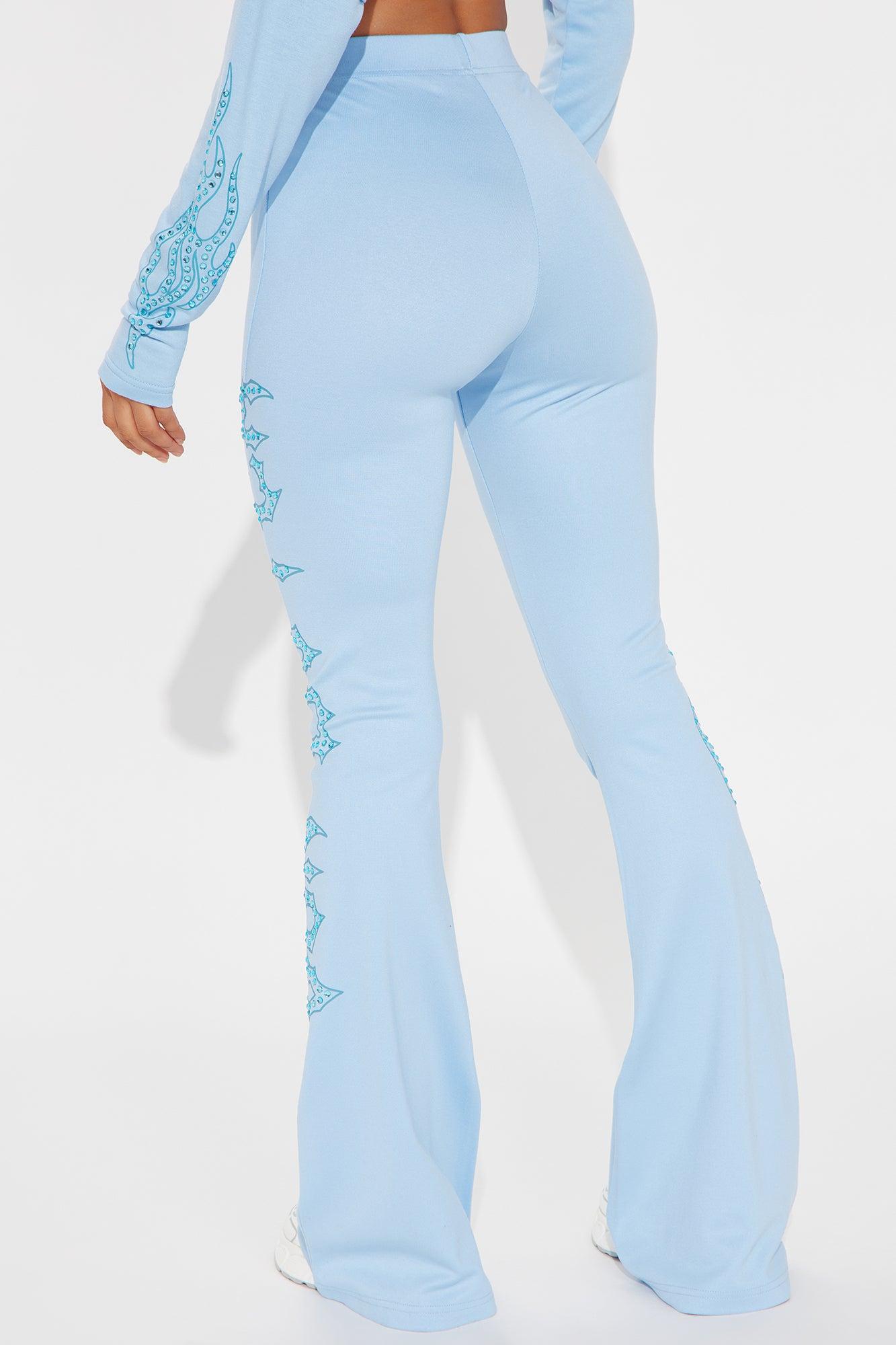 Von Dutch Fire Racer Rhinestone Flared Pant - Blue Product Image