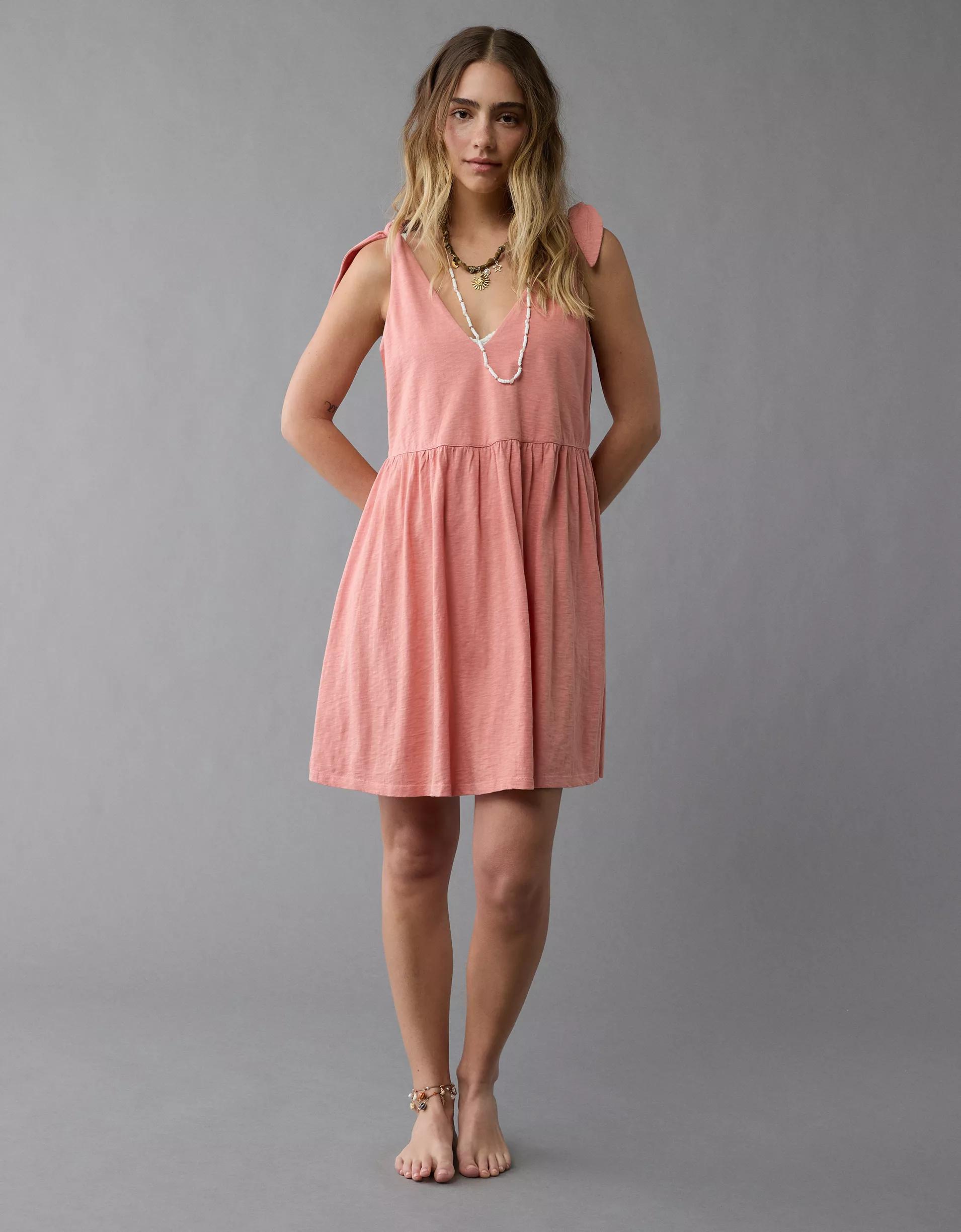 AE Sunchaser Knit Tie Shoulder Mini Dress Product Image