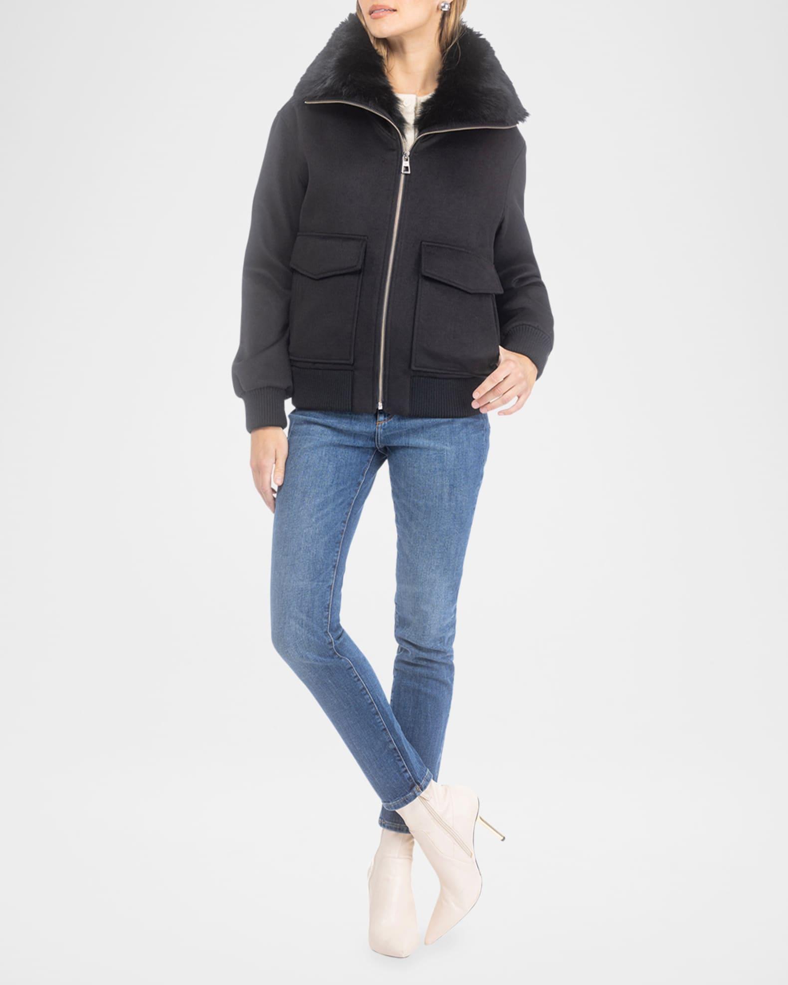 Jacket with Select Lamb Shearling Collar Product Image