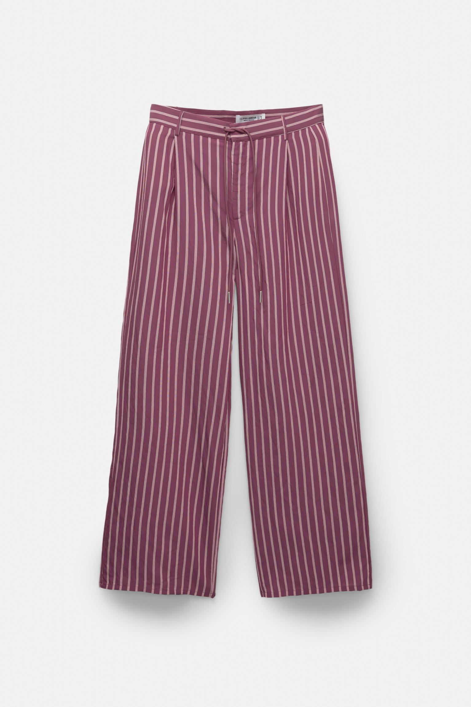 Striped pajama-style pants Product Image