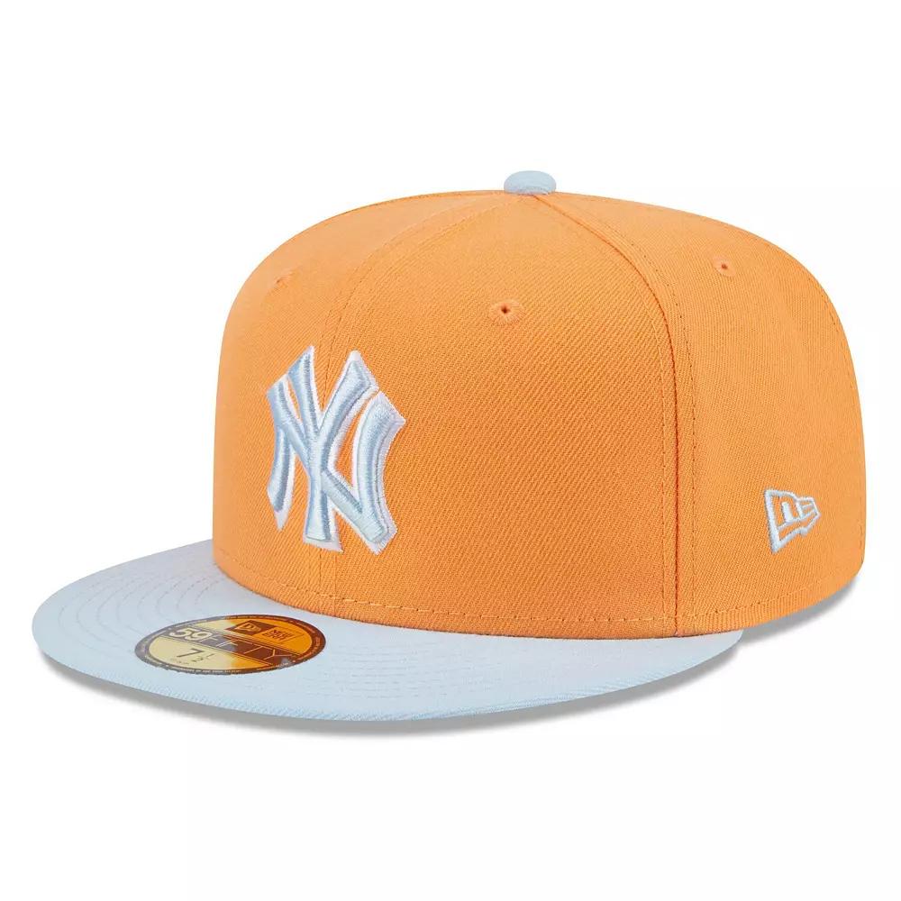 Men's New Era Orange/Light Blue New York Yankees Spring Color Basic Two-Tone 59FIFTY Fitted Hat, Size: 7 7/8 Product Image