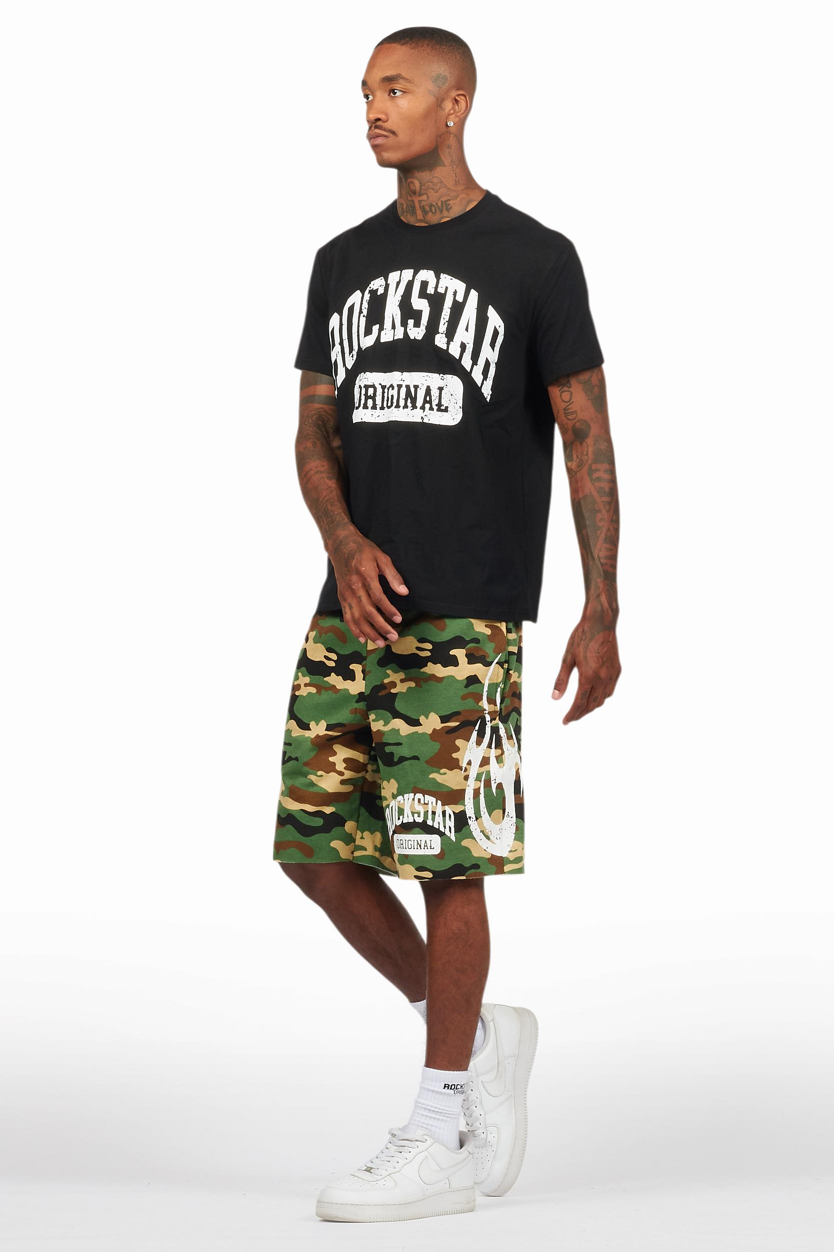 Members Black/Camo T-Shirt/Short Set Male Product Image