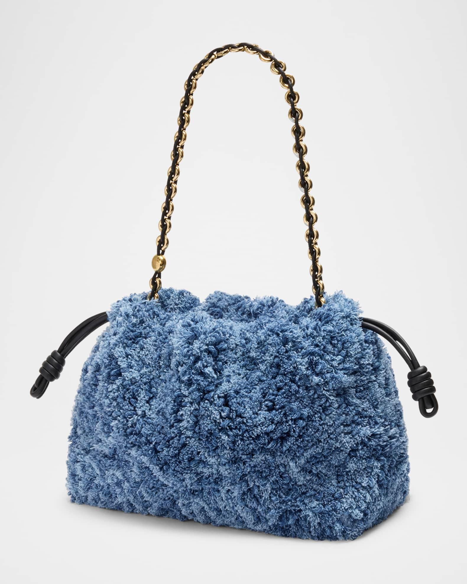 x Paula’s Ibiza Medium Flamenco Shoulder Bag in Fluffy Denim Product Image