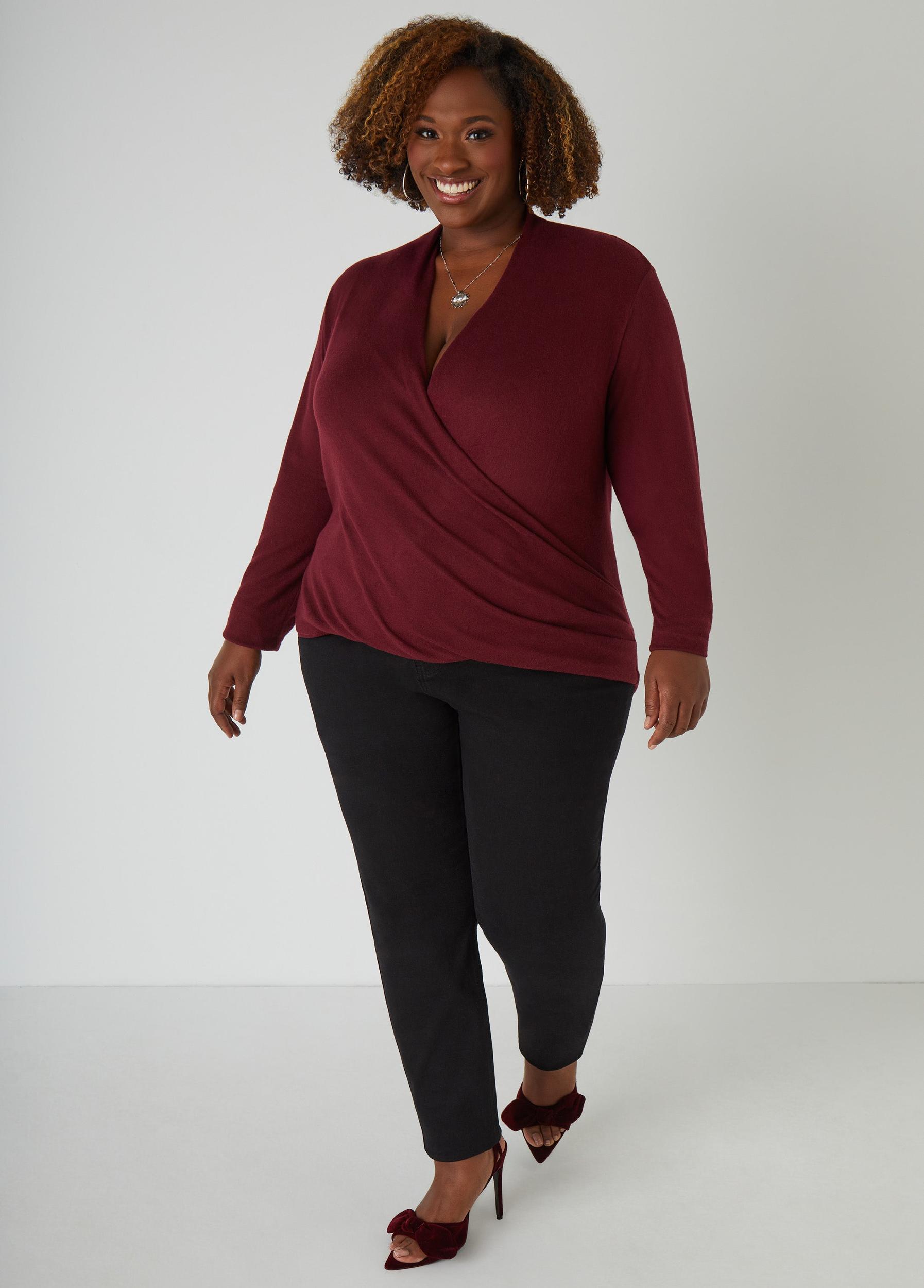 Faux Wrap Hacci Knit Top Product Image