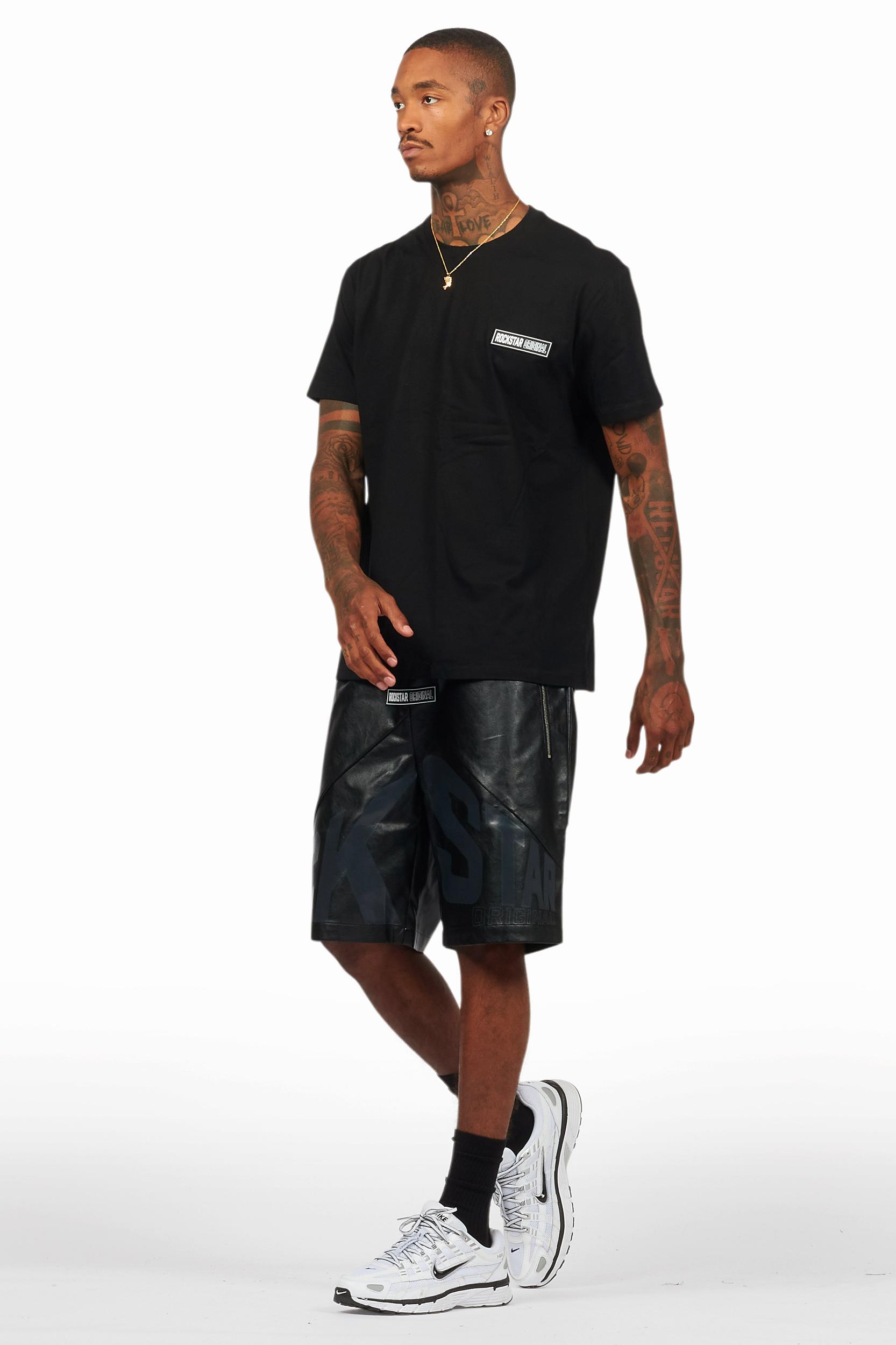 Zayn Black/Black Graphic Short Set Male Product Image