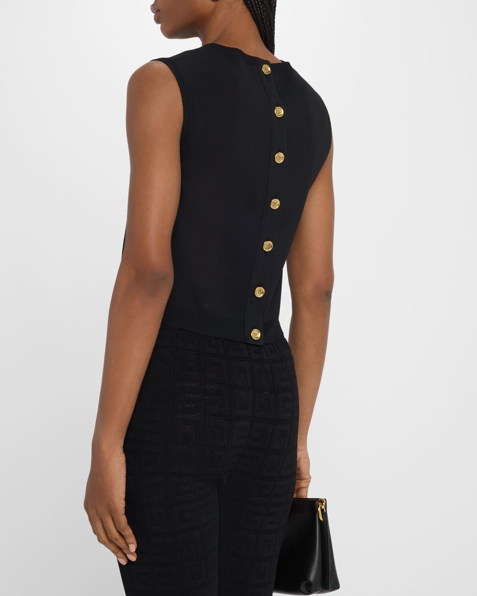 V-Neck Button Knit Crop Vest  Product Image