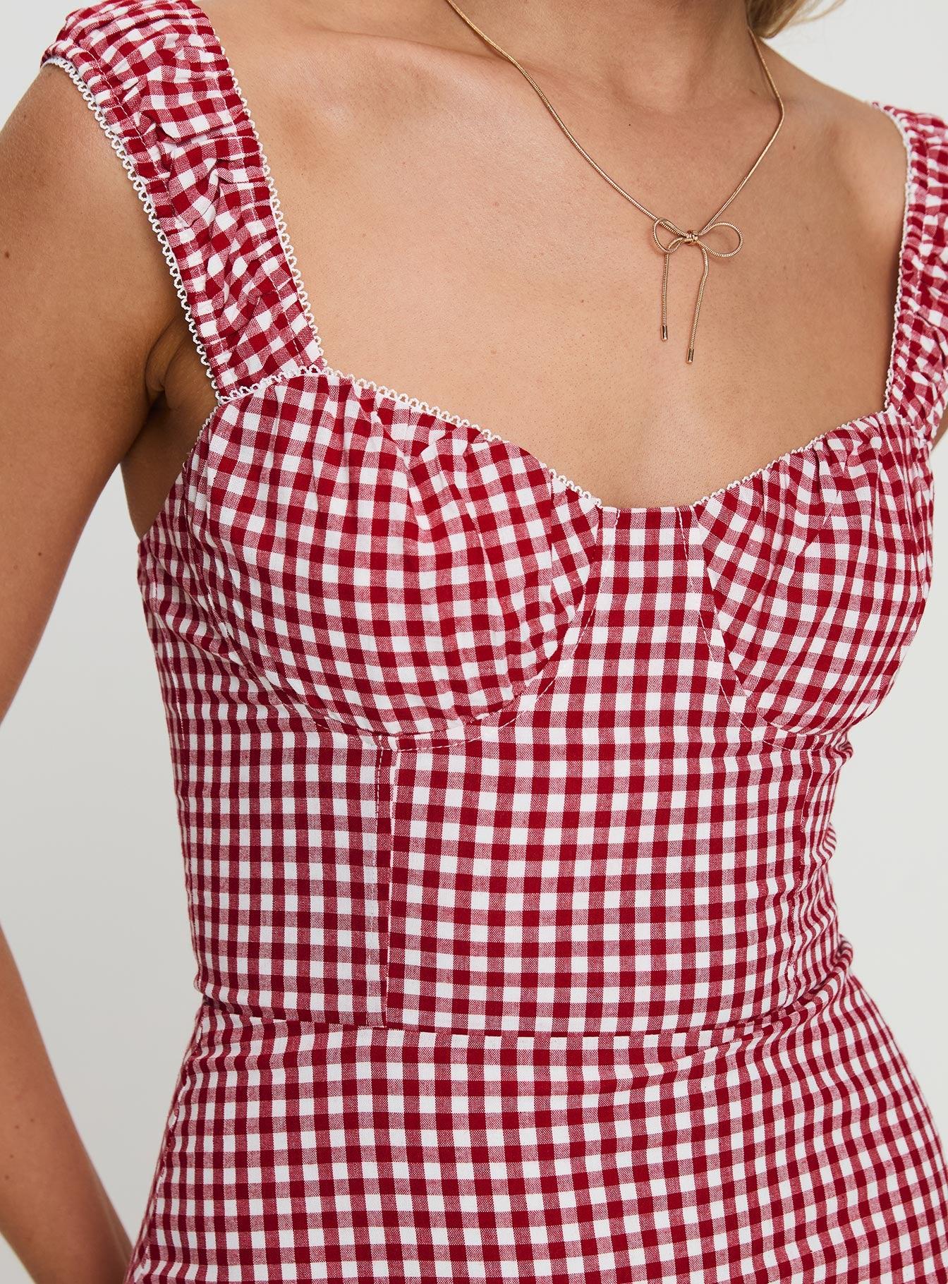 Faubert Mini Dress Red Gingham Product Image
