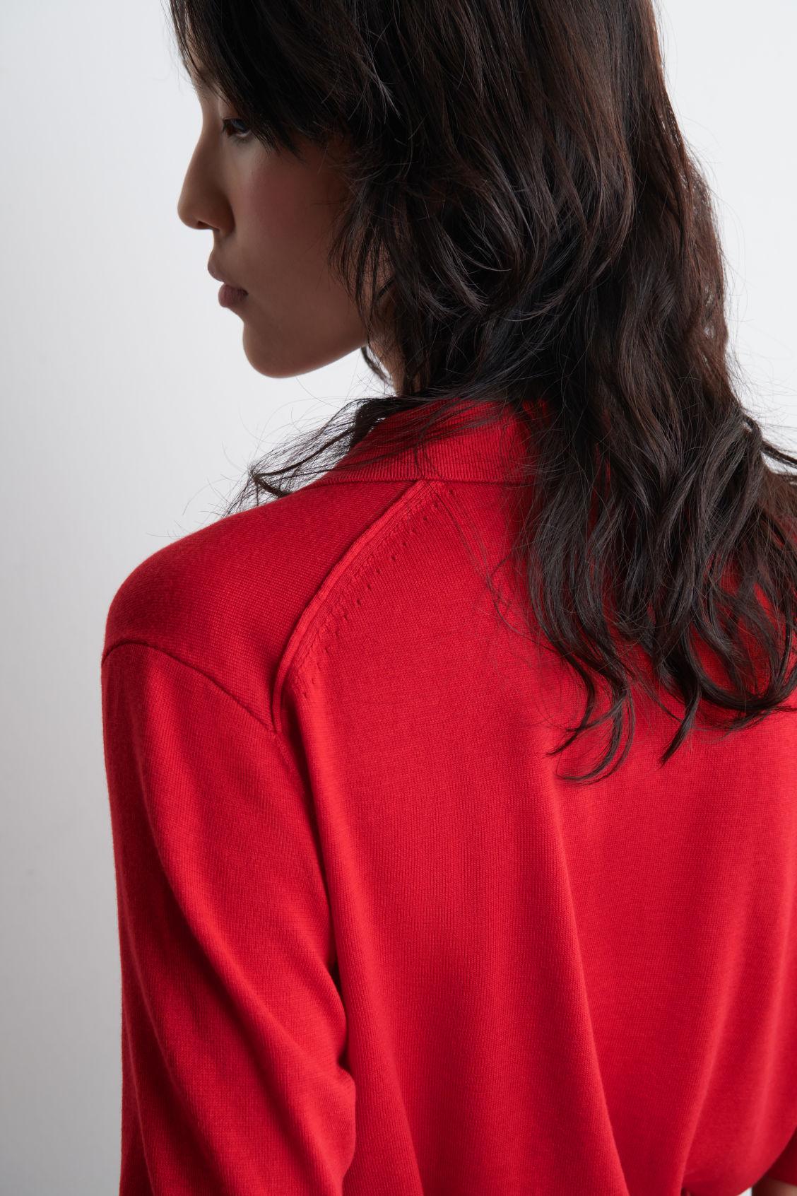 MERINO WOOL-BLEND POLO CARDIGAN Product Image