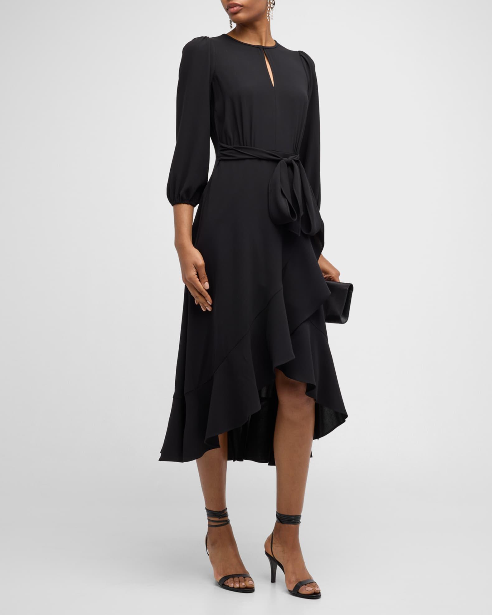 Berlin Cutout High-Low Ruffle Midi Dress Product Image