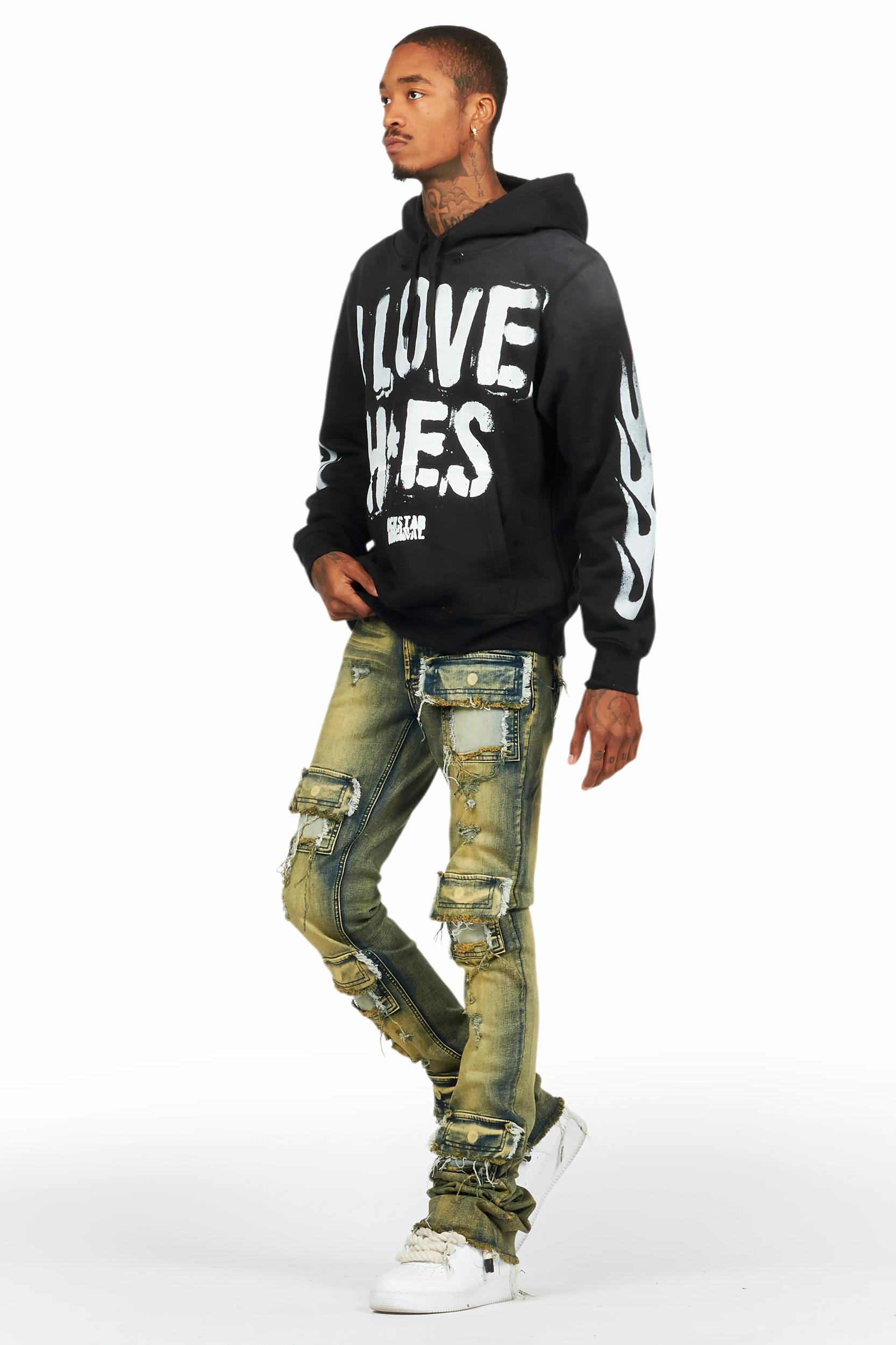 Petrus Tint Wash Super Stacked Flare Jean Male Product Image