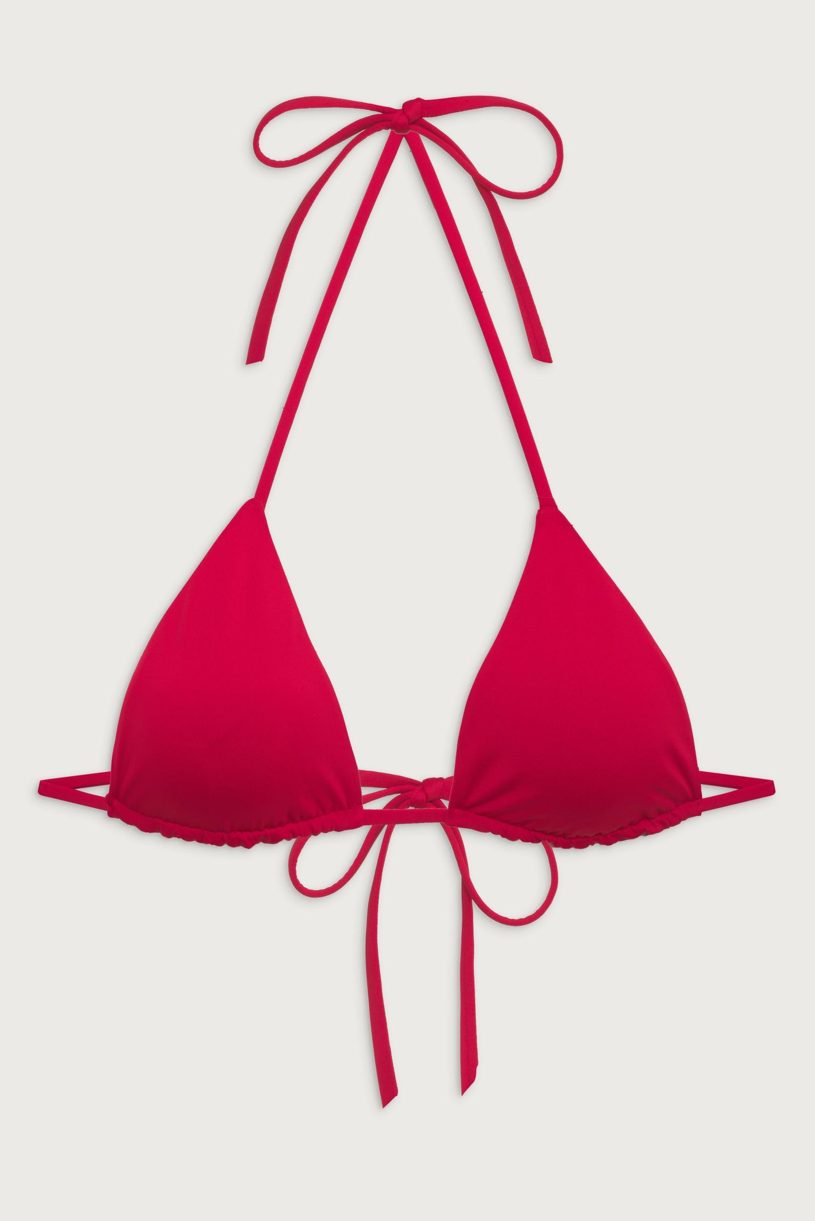 Nick String Triangle Bikini Top - True Red Product Image