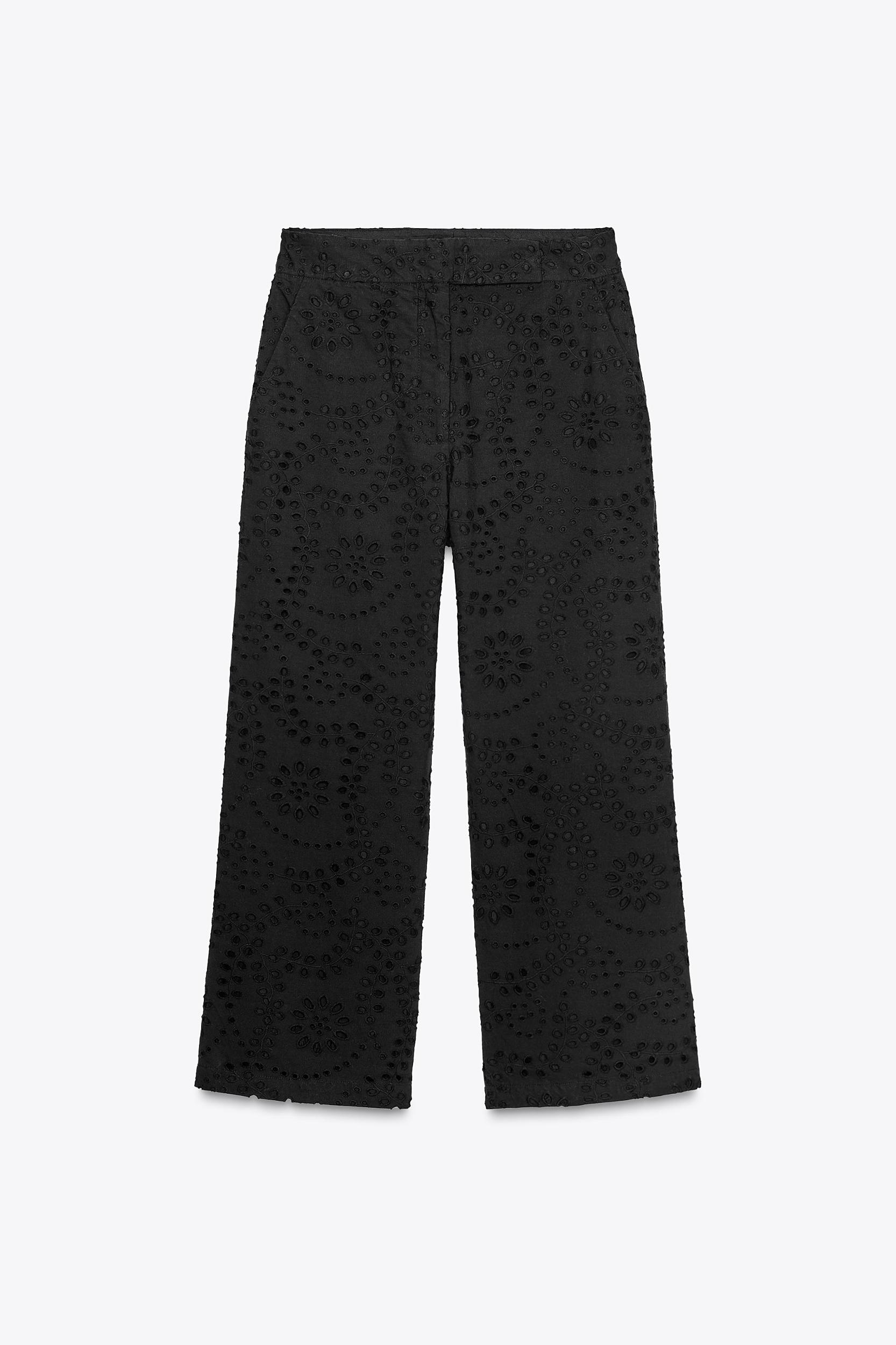 ZW COLLECTION PANTS WITH PERFORATED EMBROIDERY Product Image