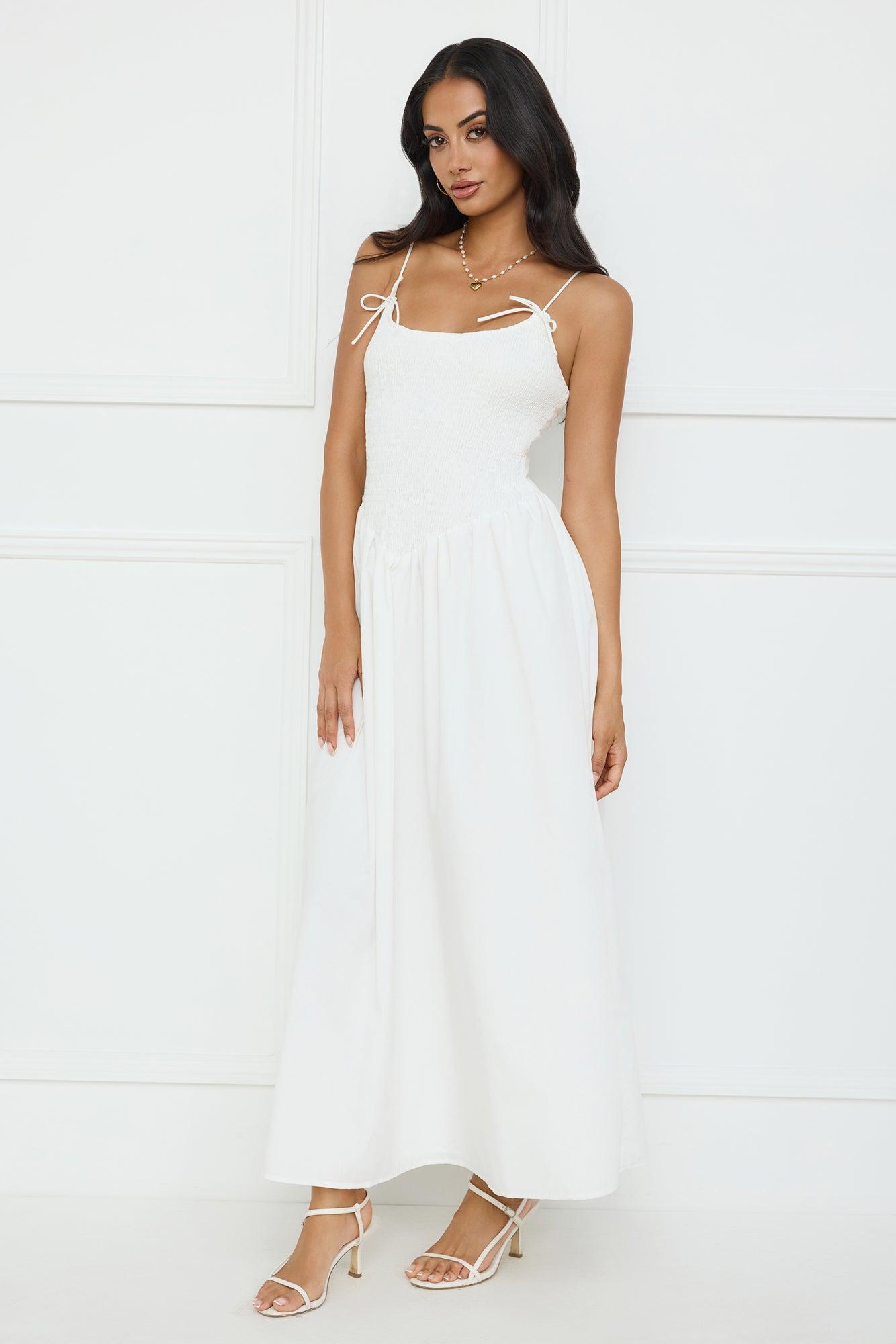 Pretty Willow Maxi Dress White Product Image