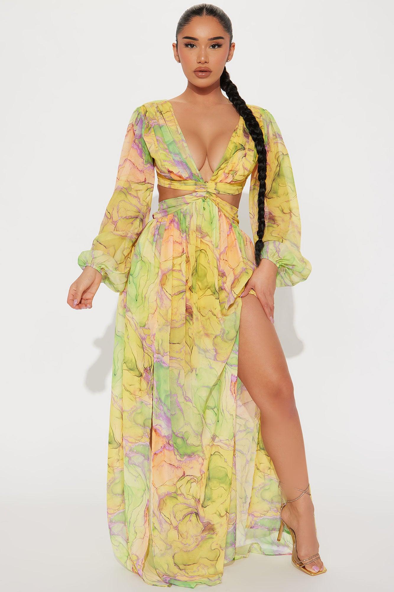 Willow Maxi Dress - Yellow/combo Product Image