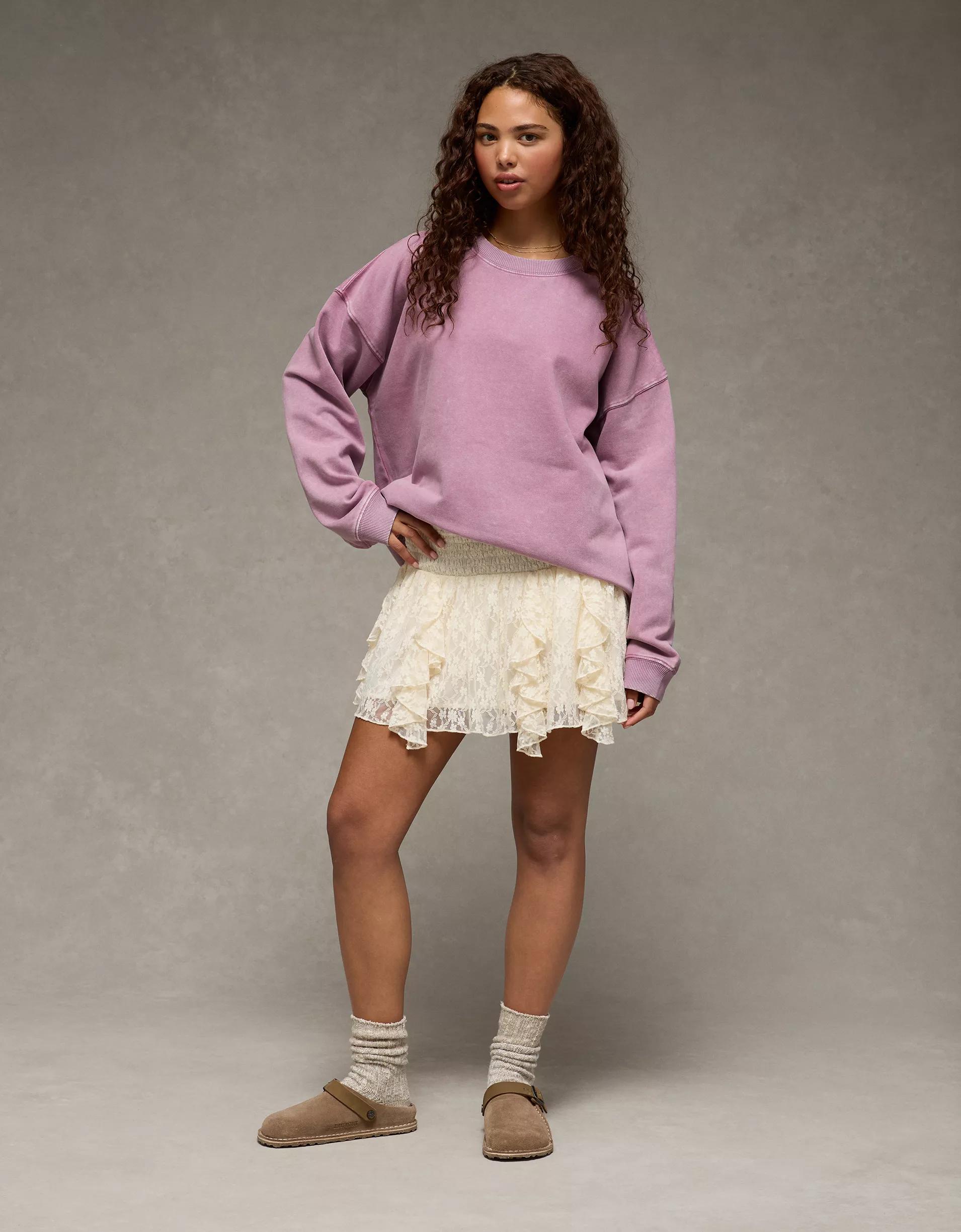 AE Everyday Luxe Cropped Cut-Off Sweatshirt Product Image