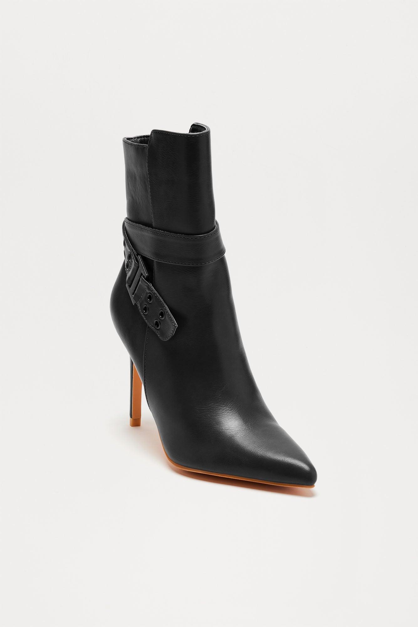 Jessa Buckle Booties - Black Product Image