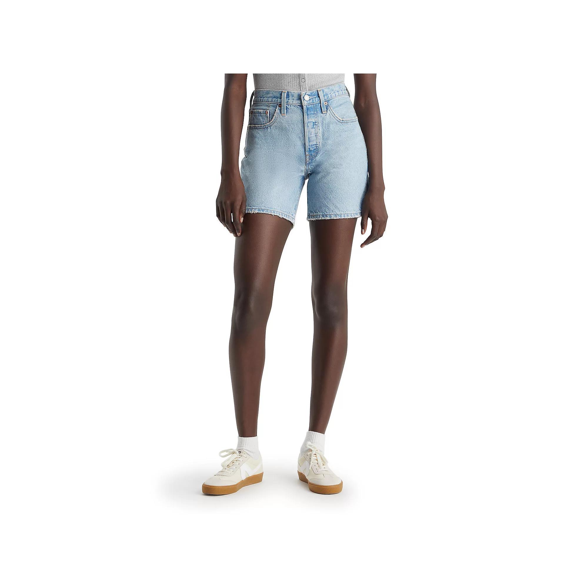 Women's Levi's® 501® Original High-Rise Mid-Thigh Jean Shorts, Size: 25(US 0)Medium, Take Off Product Image