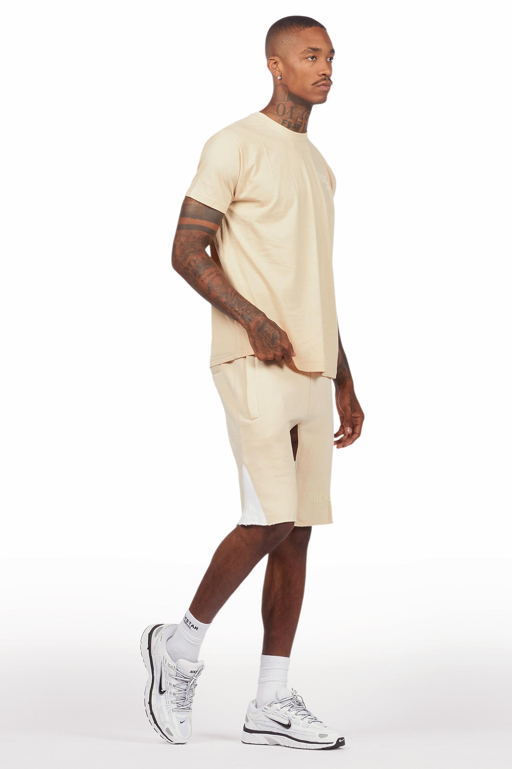 Sana Beige Relaxed T-Shirt/Short Set Male Product Image