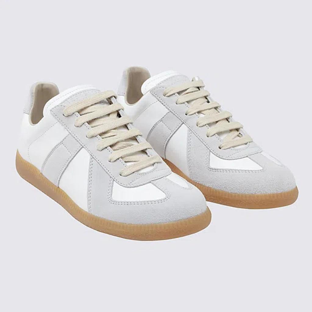 MAISON MARGIELA Replica Leather And Suede Sneakers In White Product Image