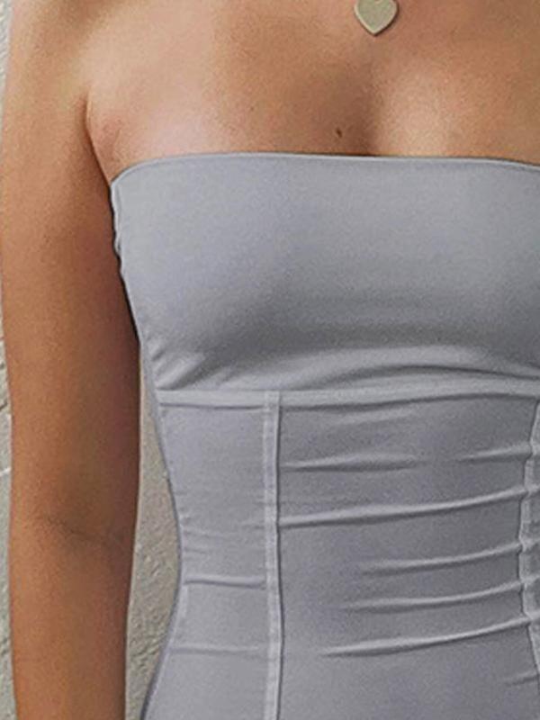 Paneled Solid Color Bandeau Top Product Image