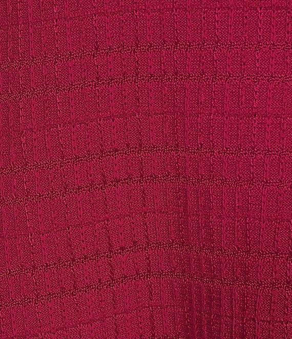 MISOOK Tonal Textured Knit Crew Neck Short Sleeve Fit and Flare Midi Dress Product Image