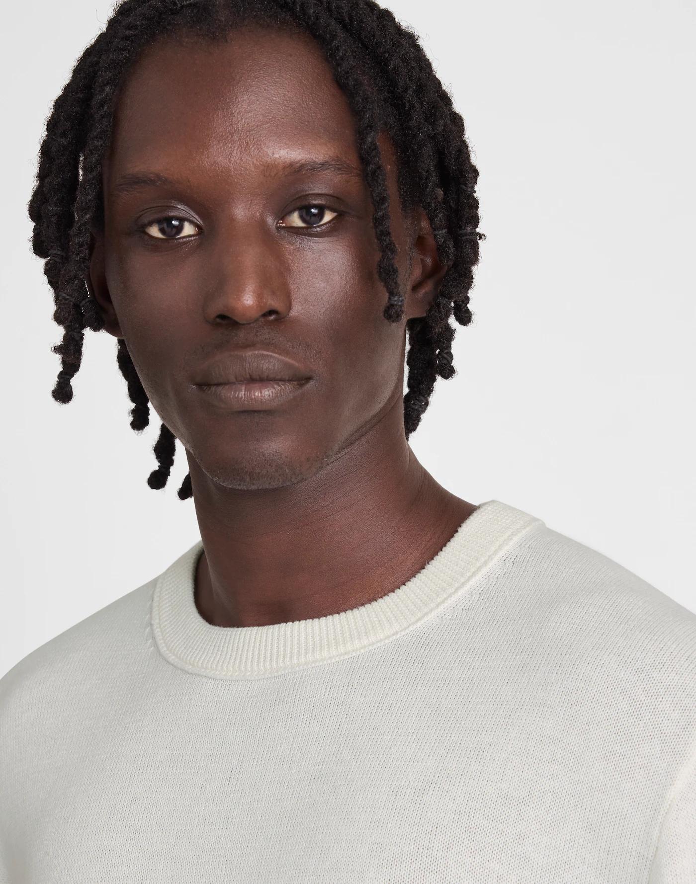 Crewneck Sweater in Lightweight Cotton-Linen Blend Product Image