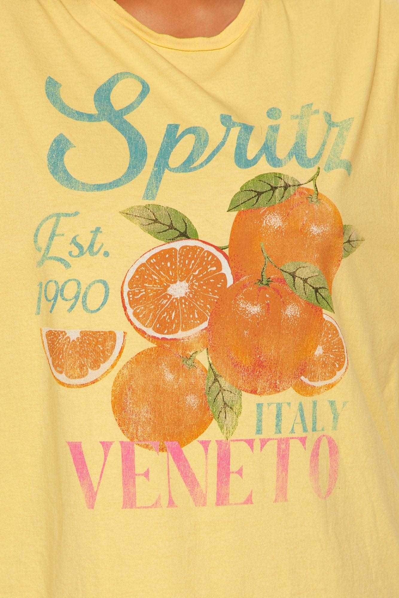 Veneto Spritz Summer Washed Oversized Tee - Yellow Product Image