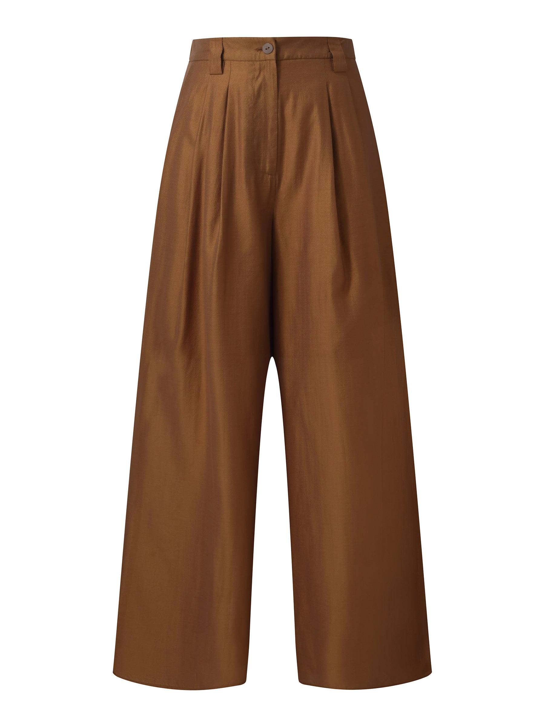 Modal Acetate Blend Women Loose Straight Leg Pants Product Image