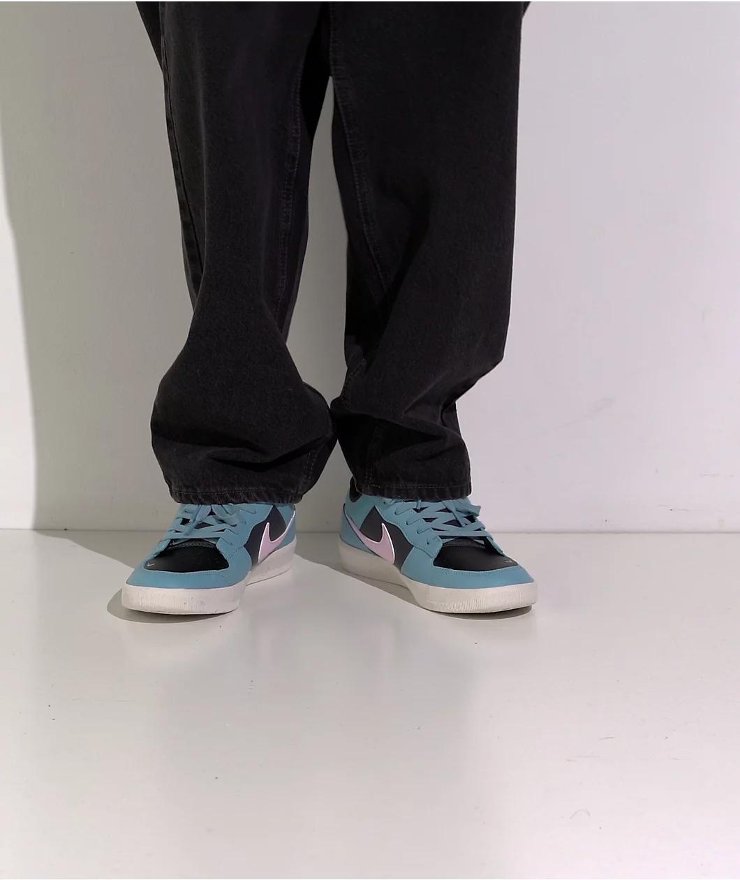 Nike SB Force 58 Denim Turquoise & Dark Smoke Grey Skate Shoes Product Image