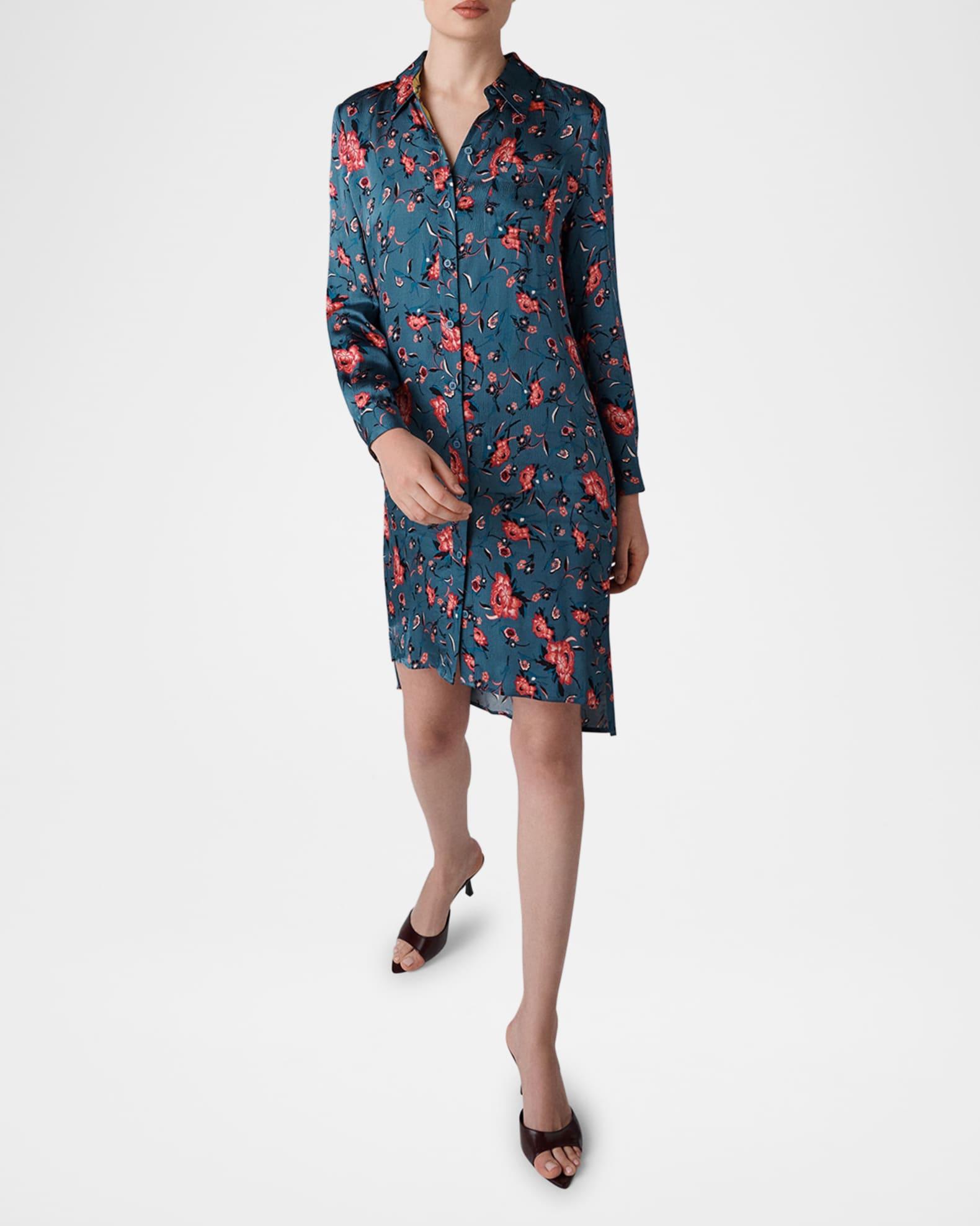 Prita Floral-Print Viscose Mini Shirtdress Product Image