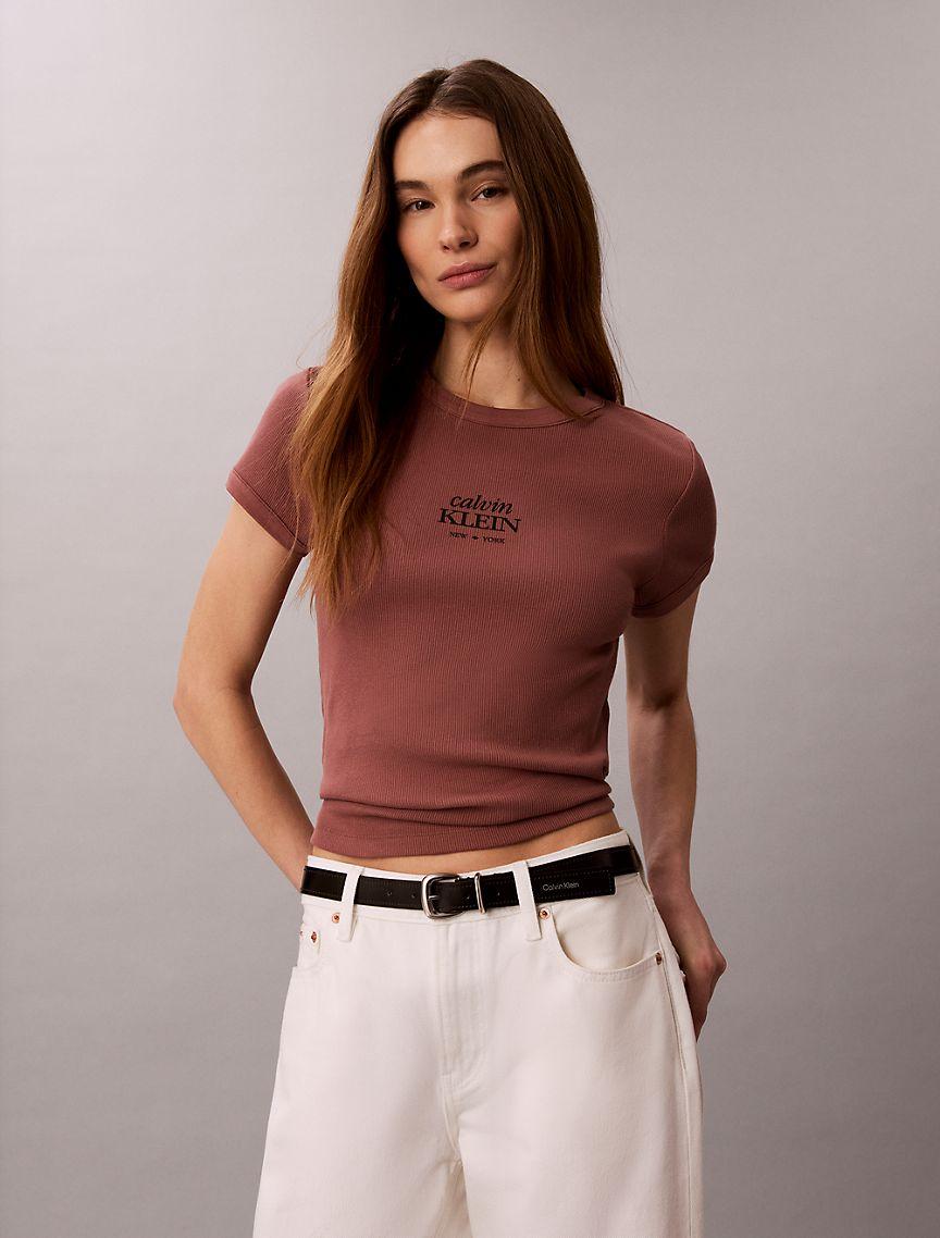 Logo Graphic Rib Slim T-Shirt Product Image