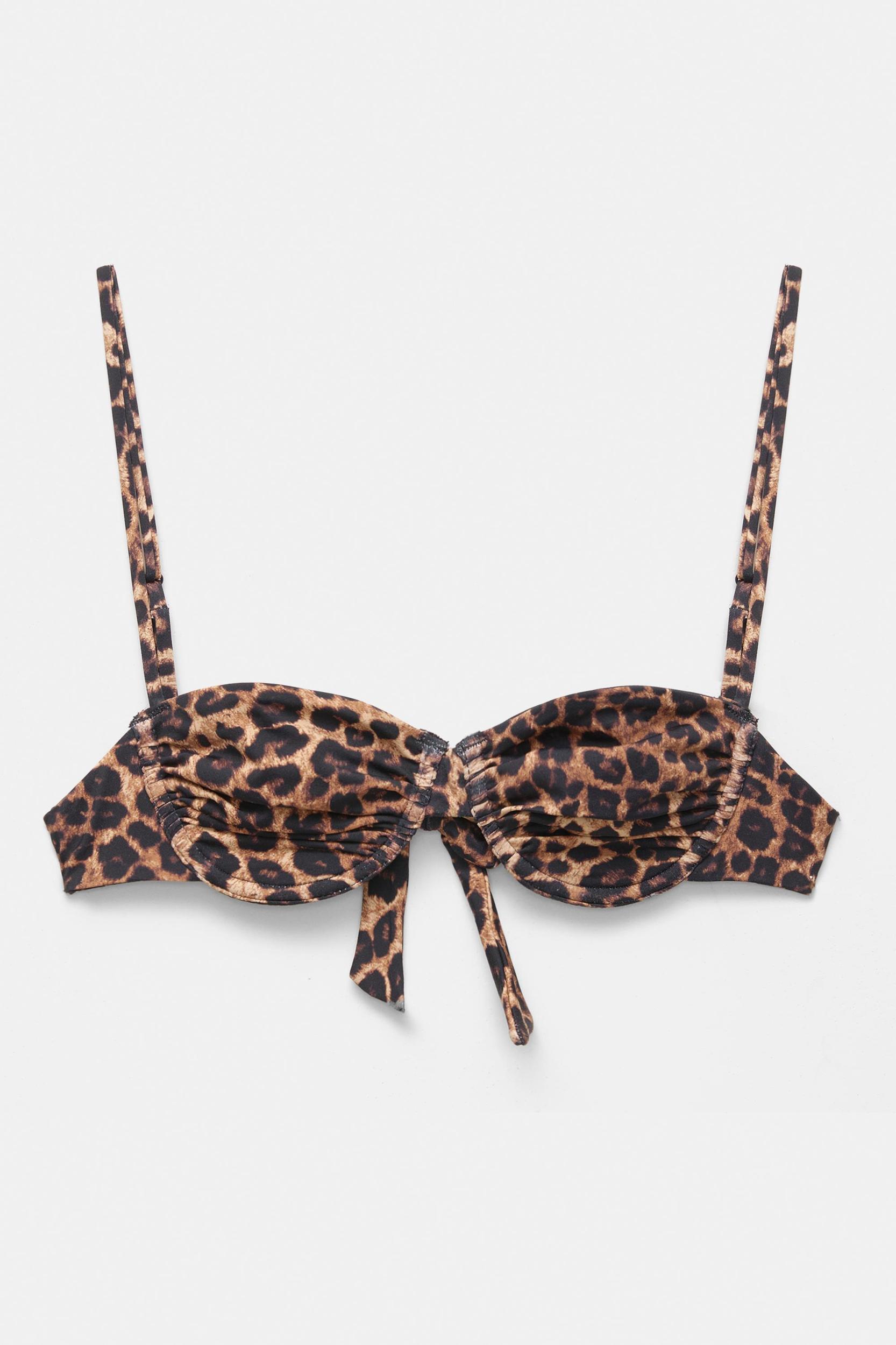 Leopard print balconette bikini top Product Image