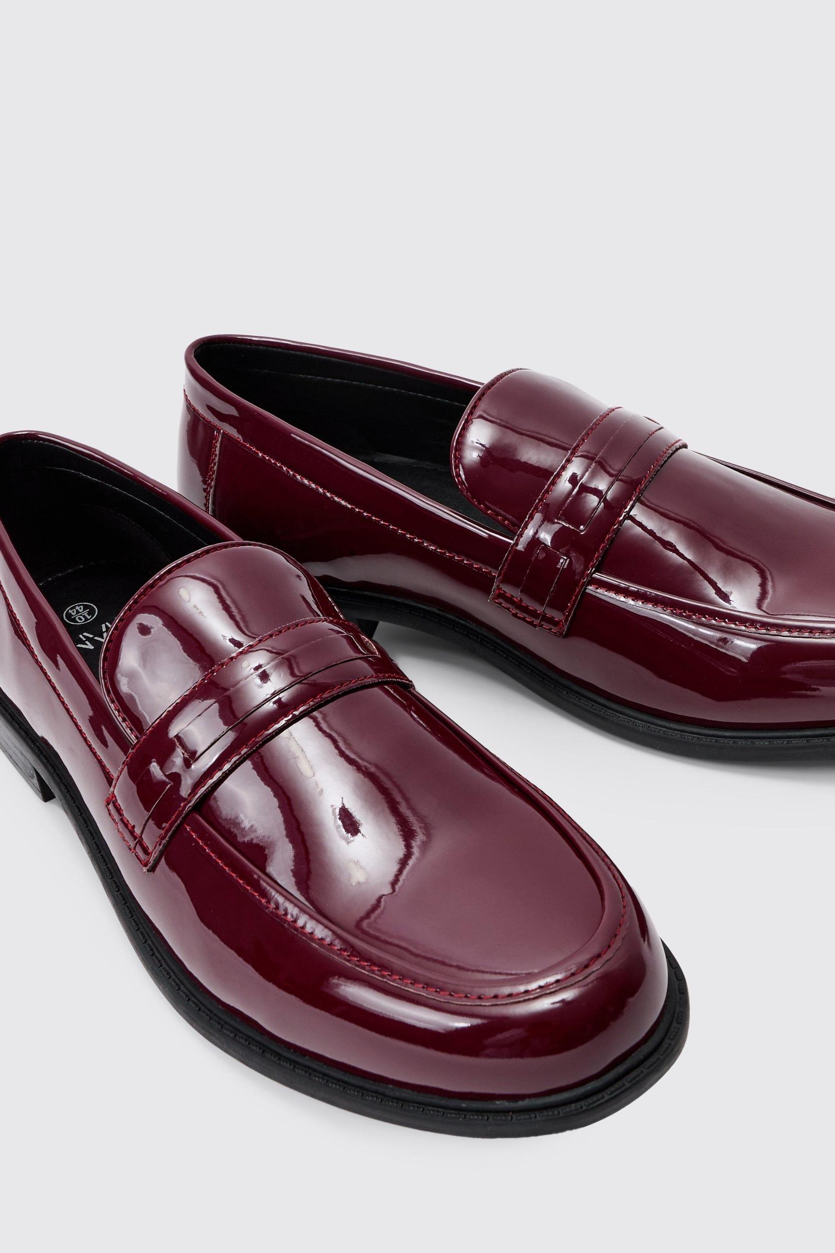 Patent Pu Loafers | boohooMAN USA Product Image