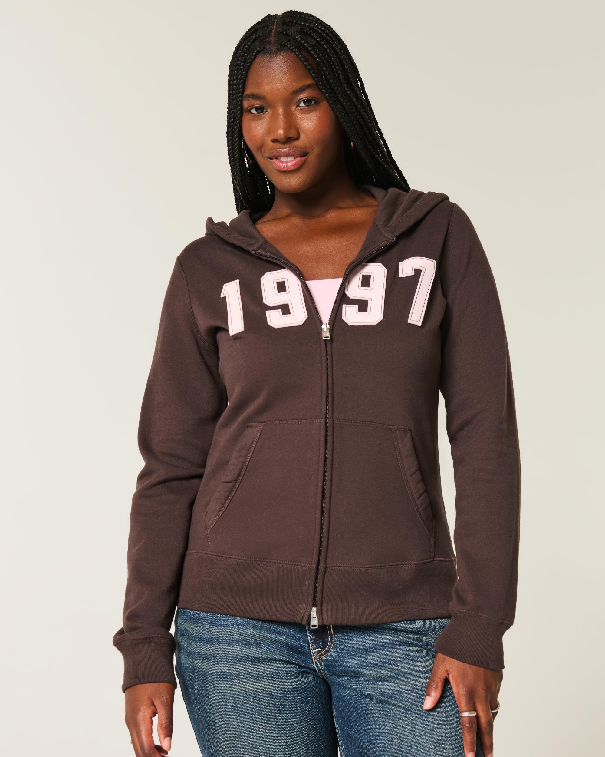 Slim Striped 1998 Graphic Zip-Up Hoodie Product Image