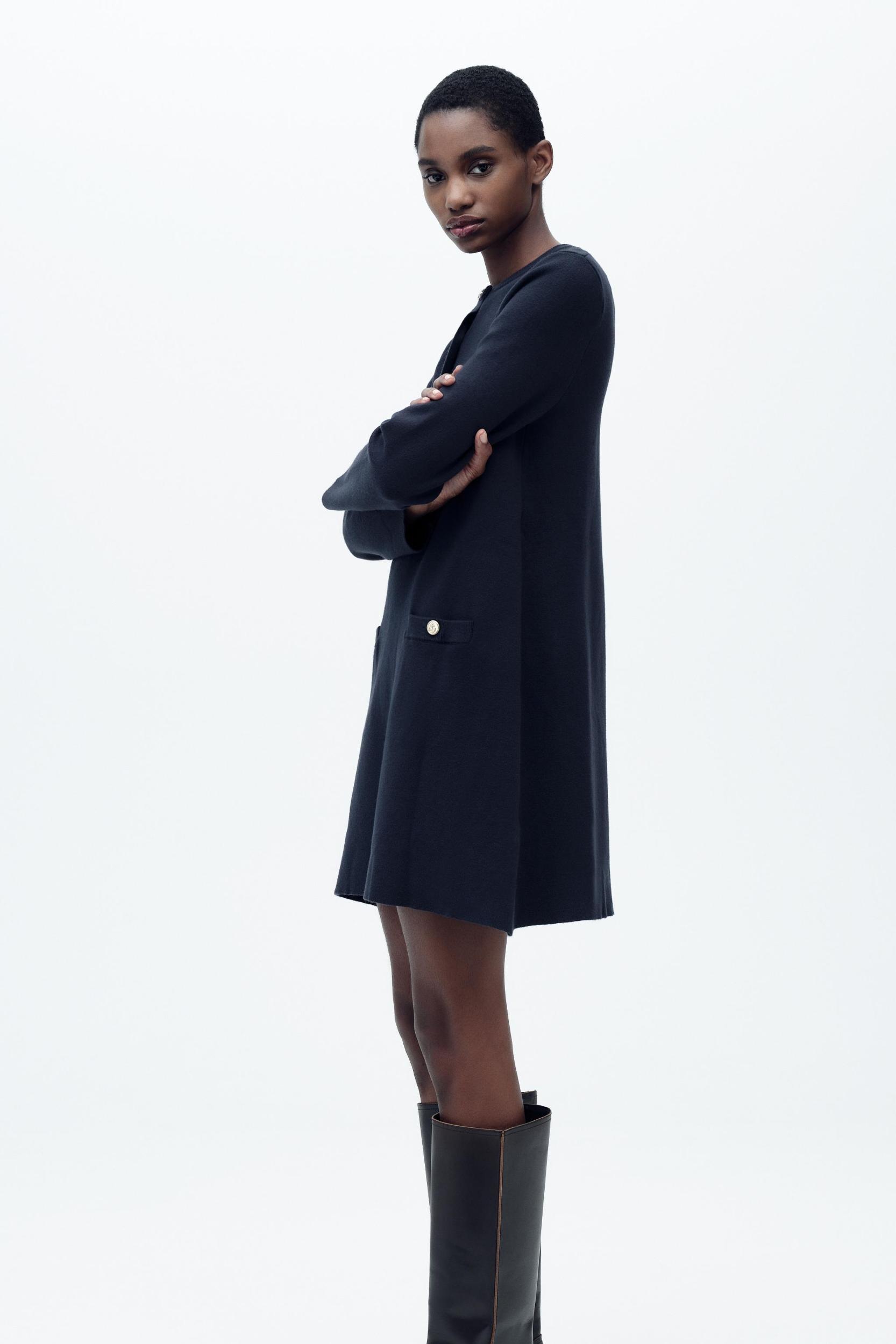 PLAIN KNIT MINI DRESS Product Image