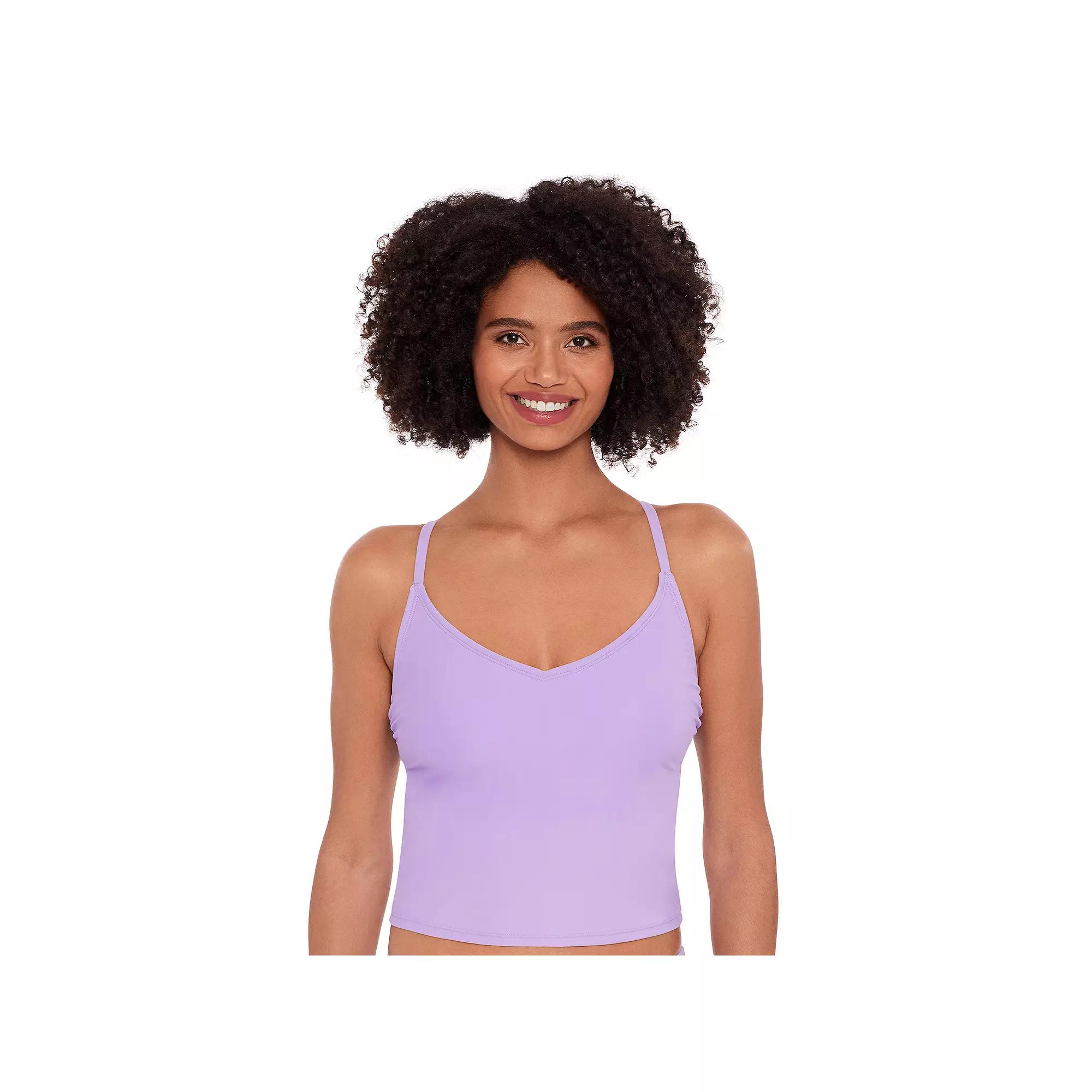 Women's Eco Beach Cropped Scoopneck Strappy Tankini Swim Top,  Product Image