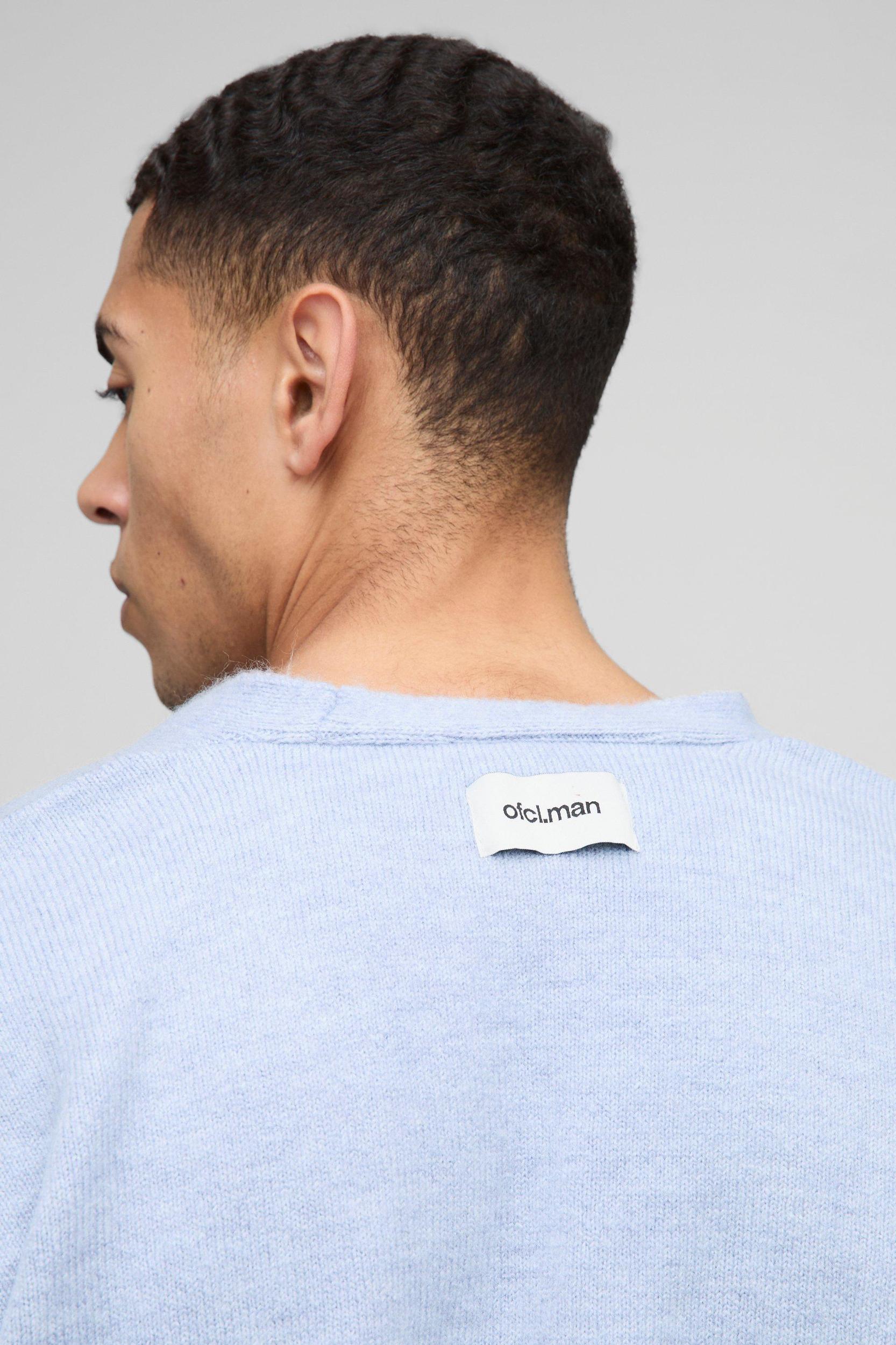 Oversized Boxy Drop Shoulder Knitted Cardigan | boohooMAN USA Product Image