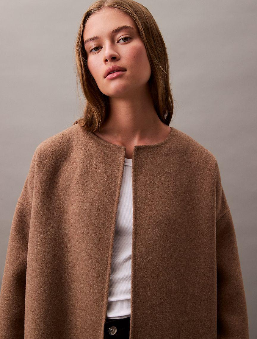 Cashmere Wool Blend Wrap Coat Product Image